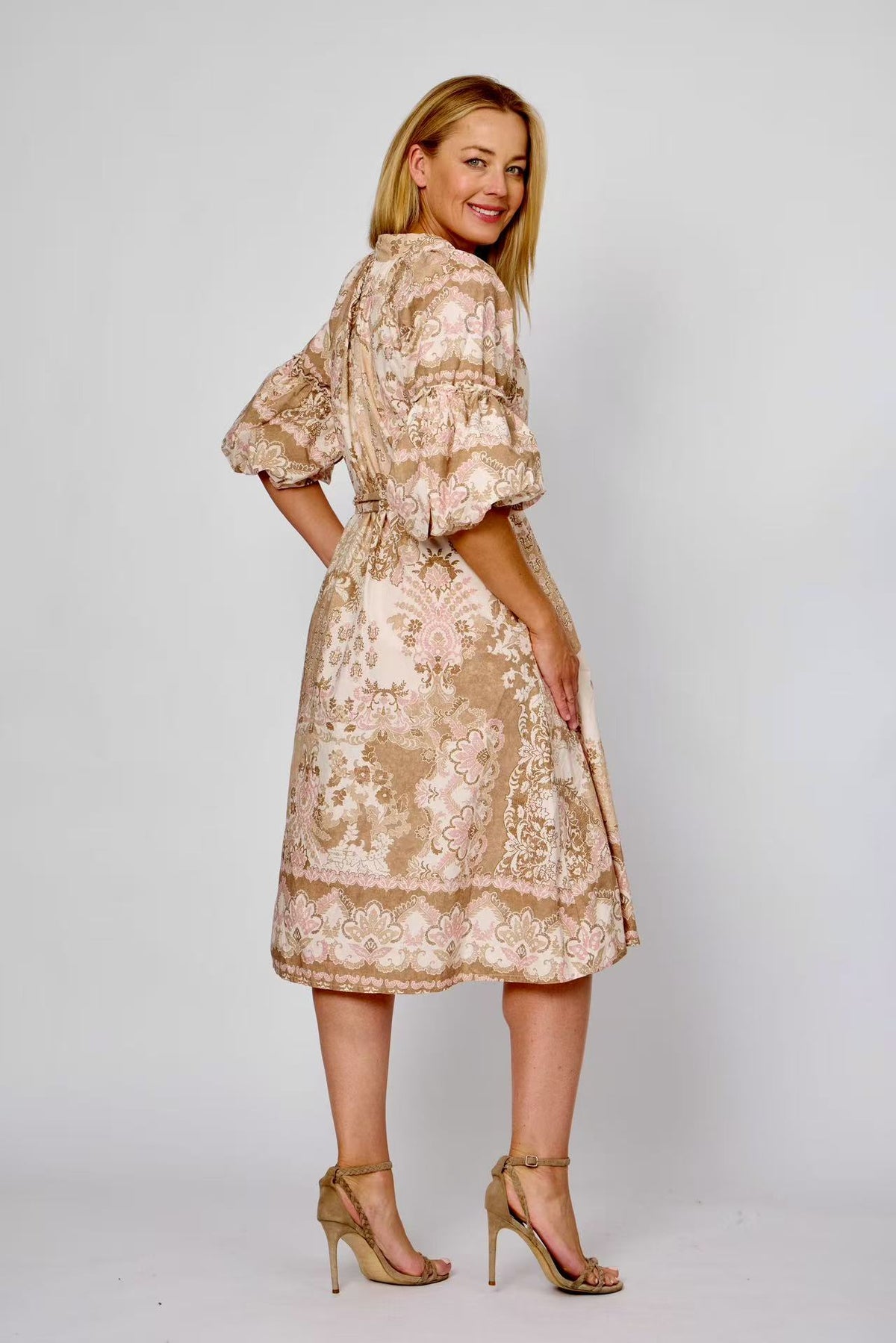 Cotton Puff Sleeve Dress