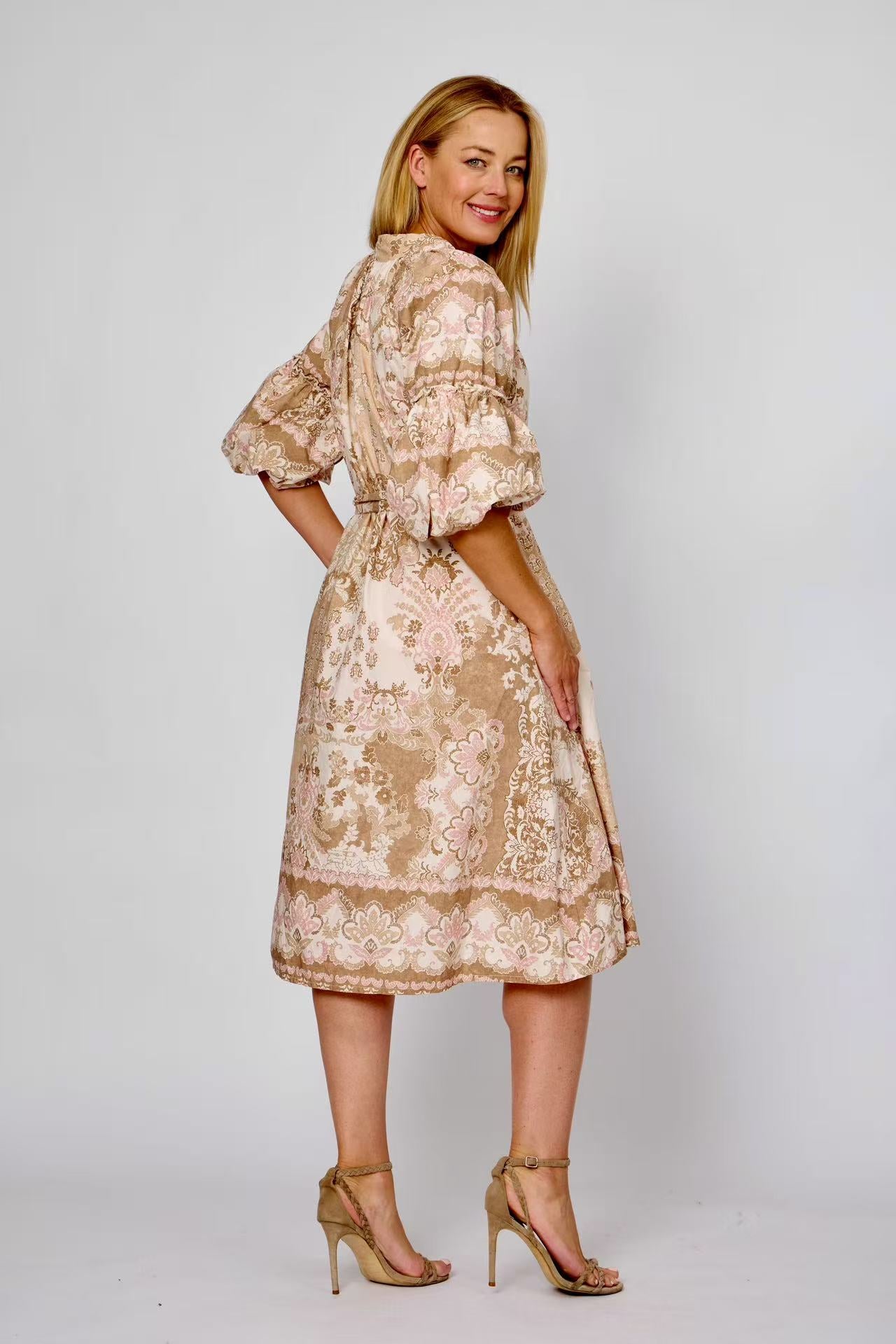 Cotton Puff Sleeve Dress