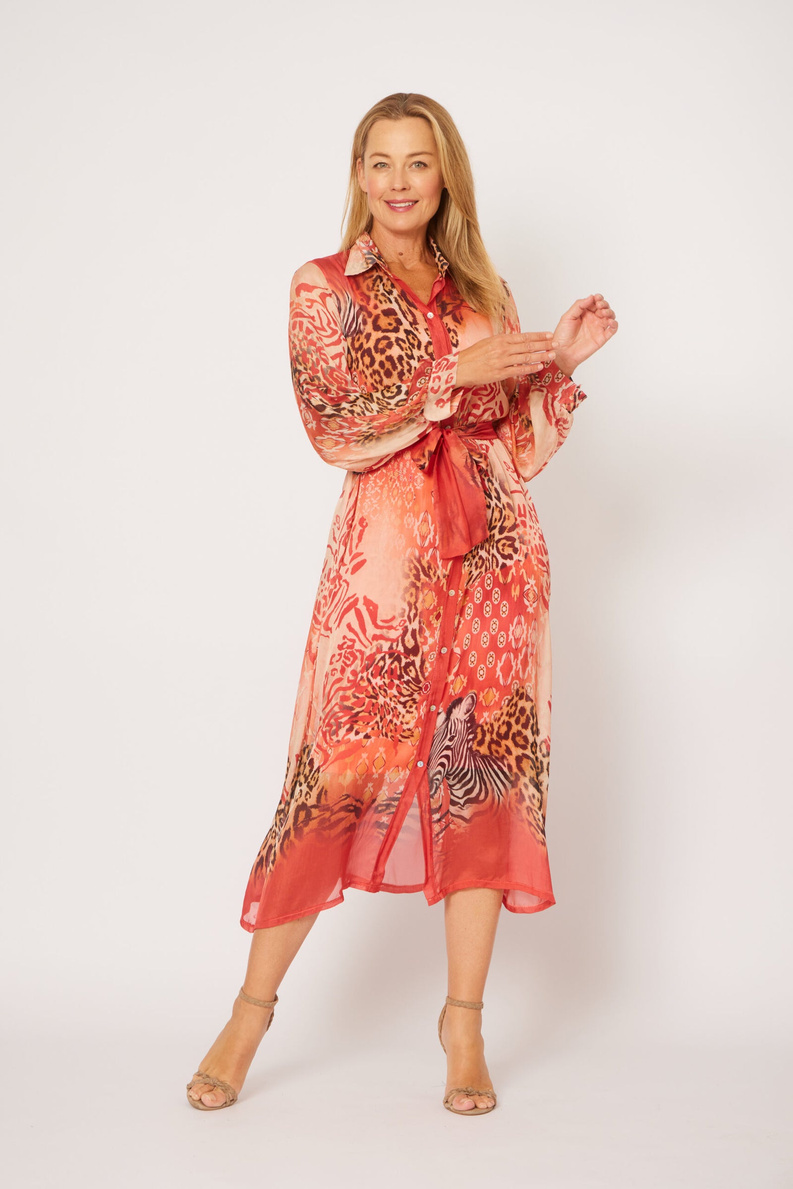 Animal Slip Shirt Dress