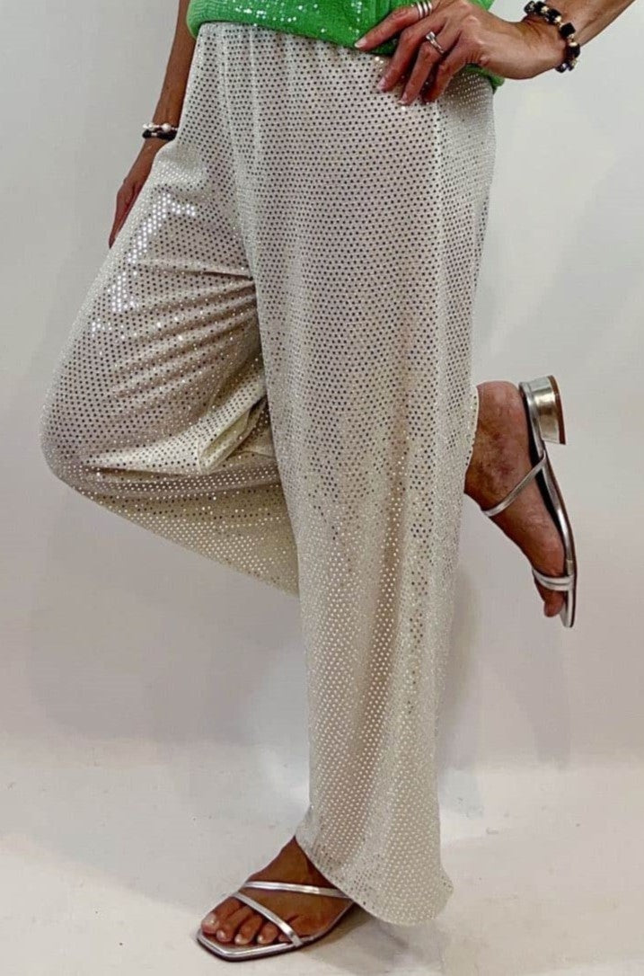 Jeff Rihana Silver Sequin Trousers – The Bias Cut