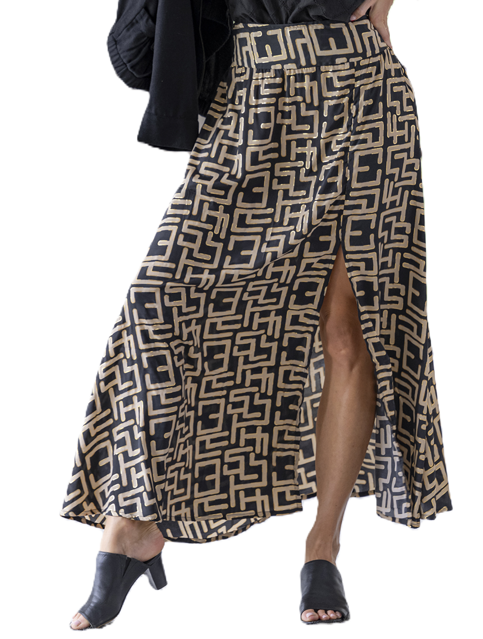 Geo Split Skirt