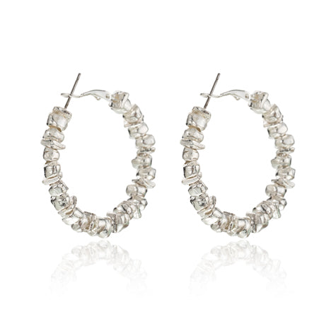 Lg Bead Hoop Earrings