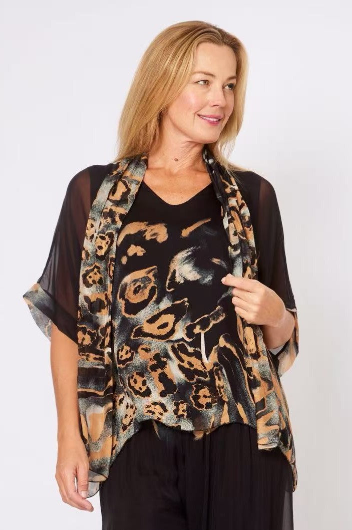 Leopard Print Scarf Top