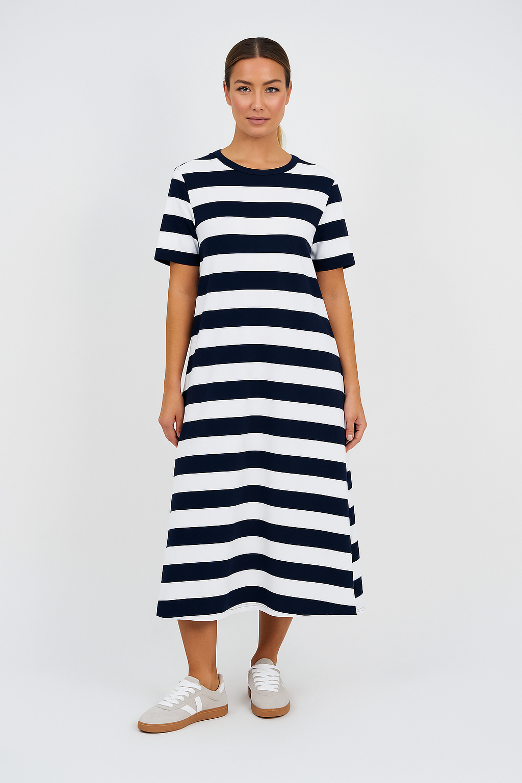 Wide Stripe Cotton Dress