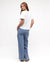 Cream Side Stripe Jeans