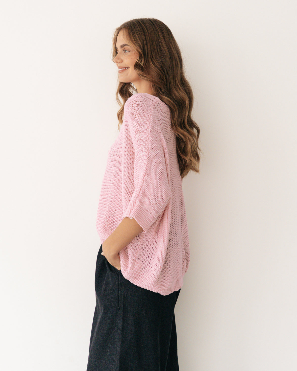 Relaxed V Neck Knit Top