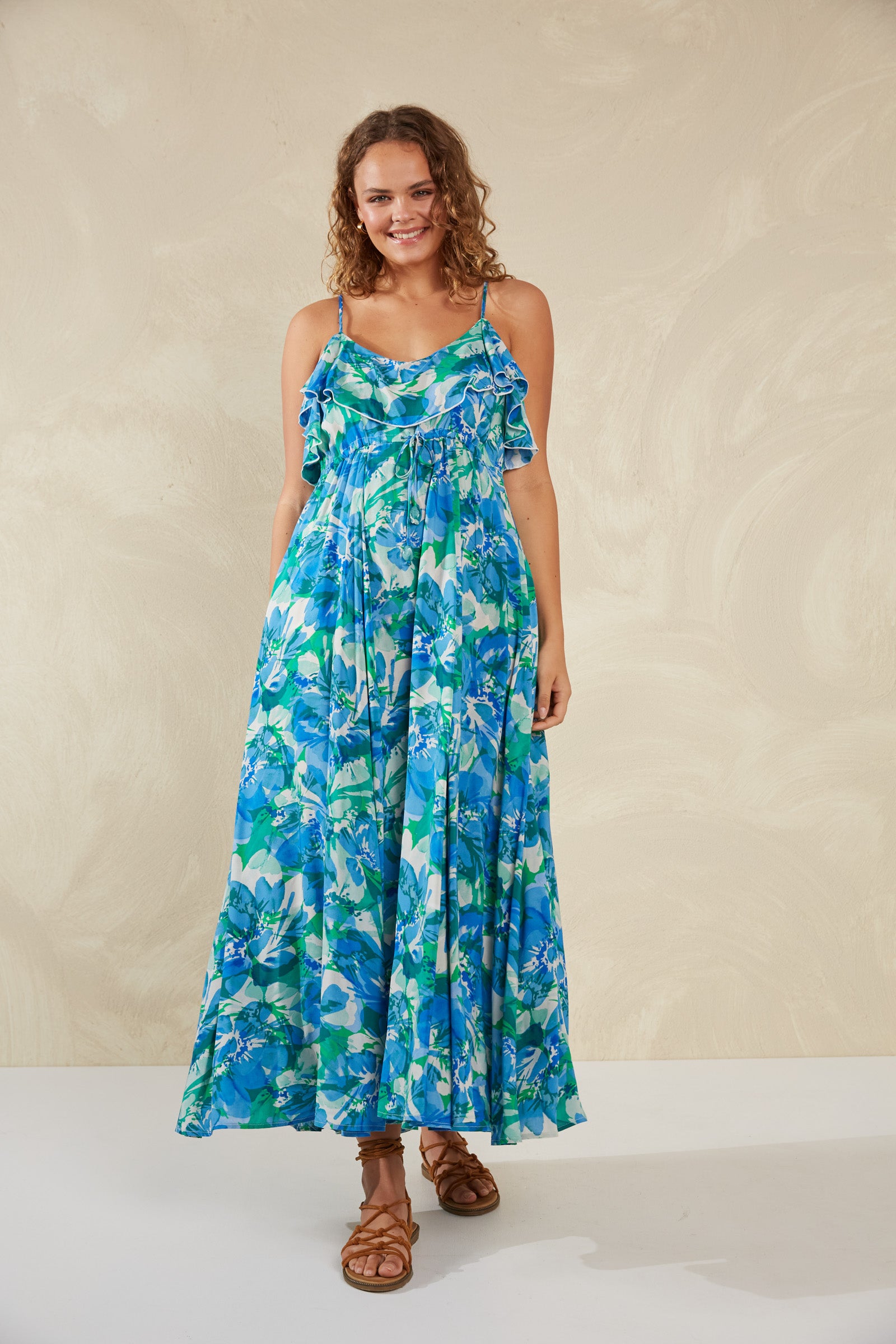 Lipari Frill Maxi Dress