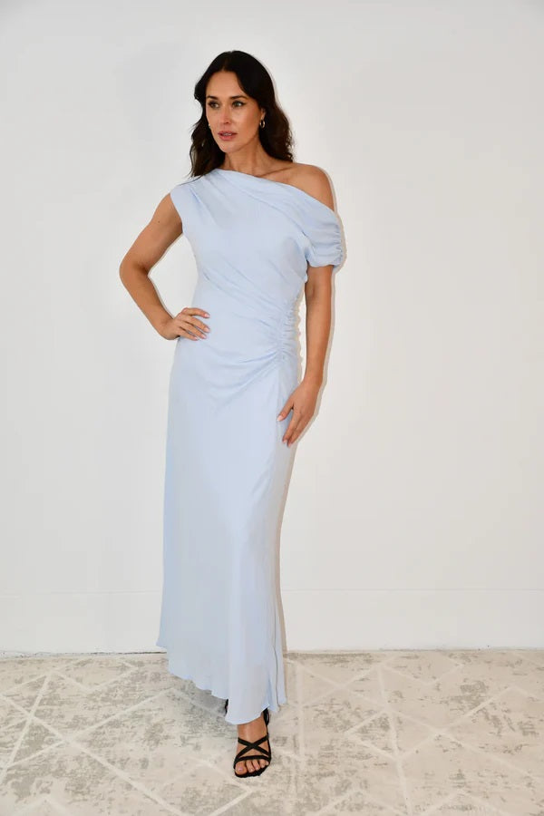 Off Shoulder Maxi Dress in Peach or Pale Blue by Jess & Molly - Kindred Spirit - Kindred Spirit Boutique & Gift Off Shoulder Maxi Dress in Peach or Pale Blue by Jess & Molly - Kindred Spirit - Kindred Spirit Boutique & Gift