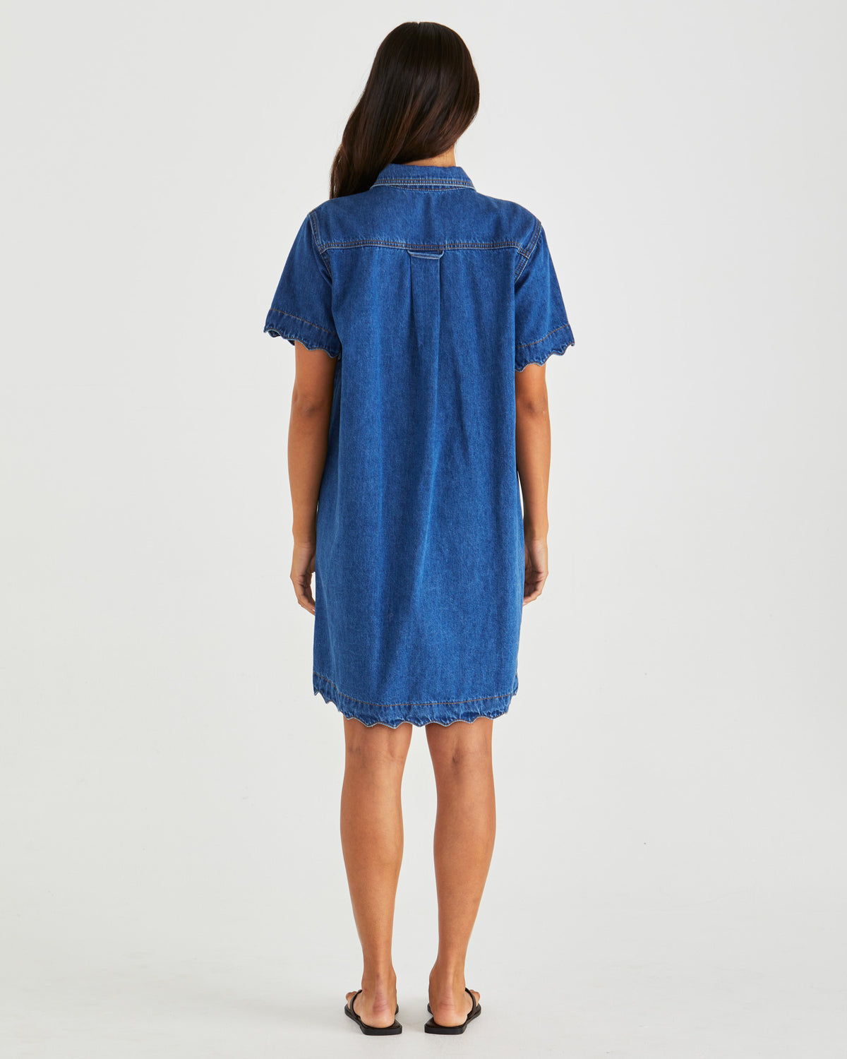 Vale Scalloped Denim Dress