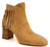 ladies ankle boots with fringe in seude  sand colour by mollini.