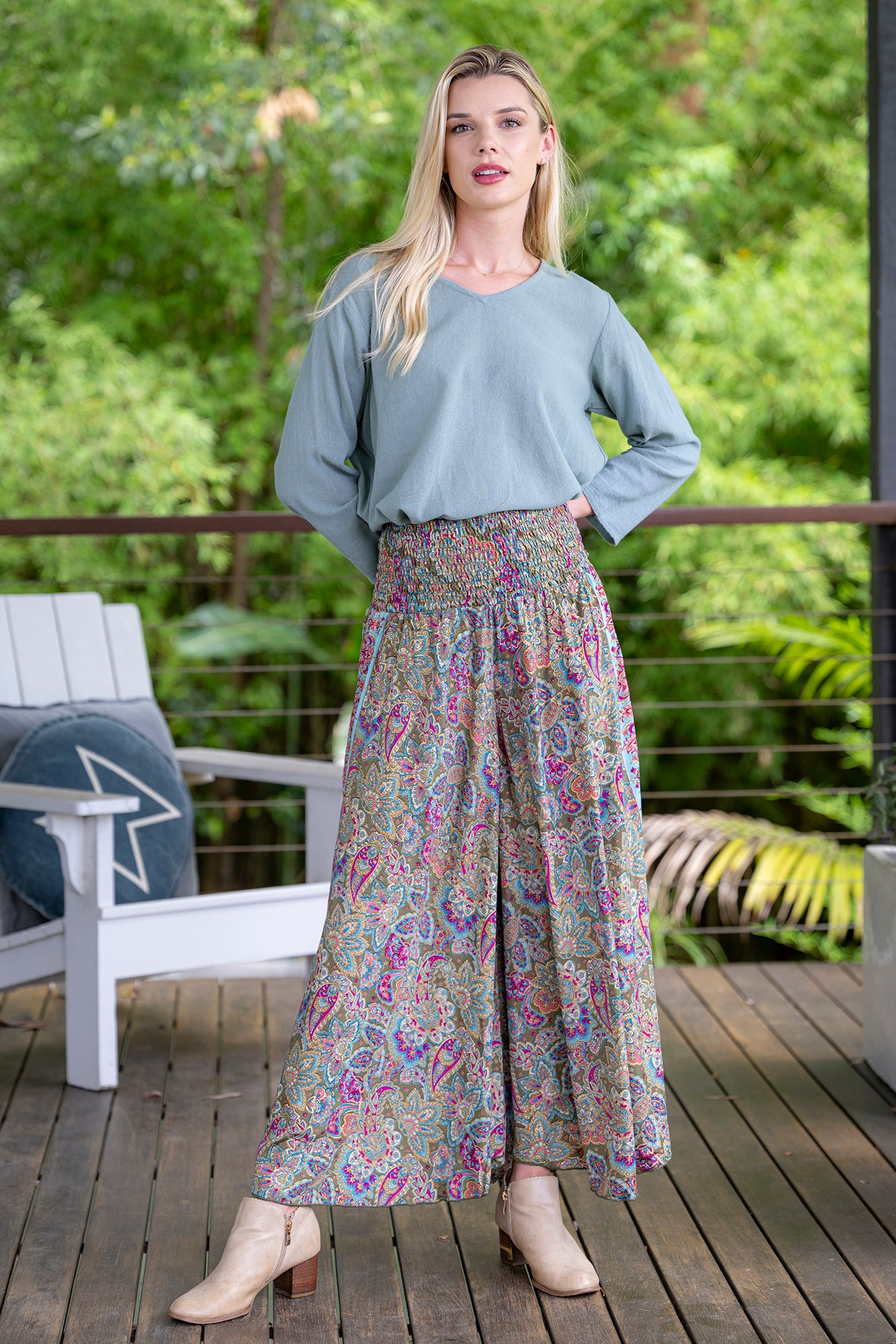 Olive Wide Leg Pants