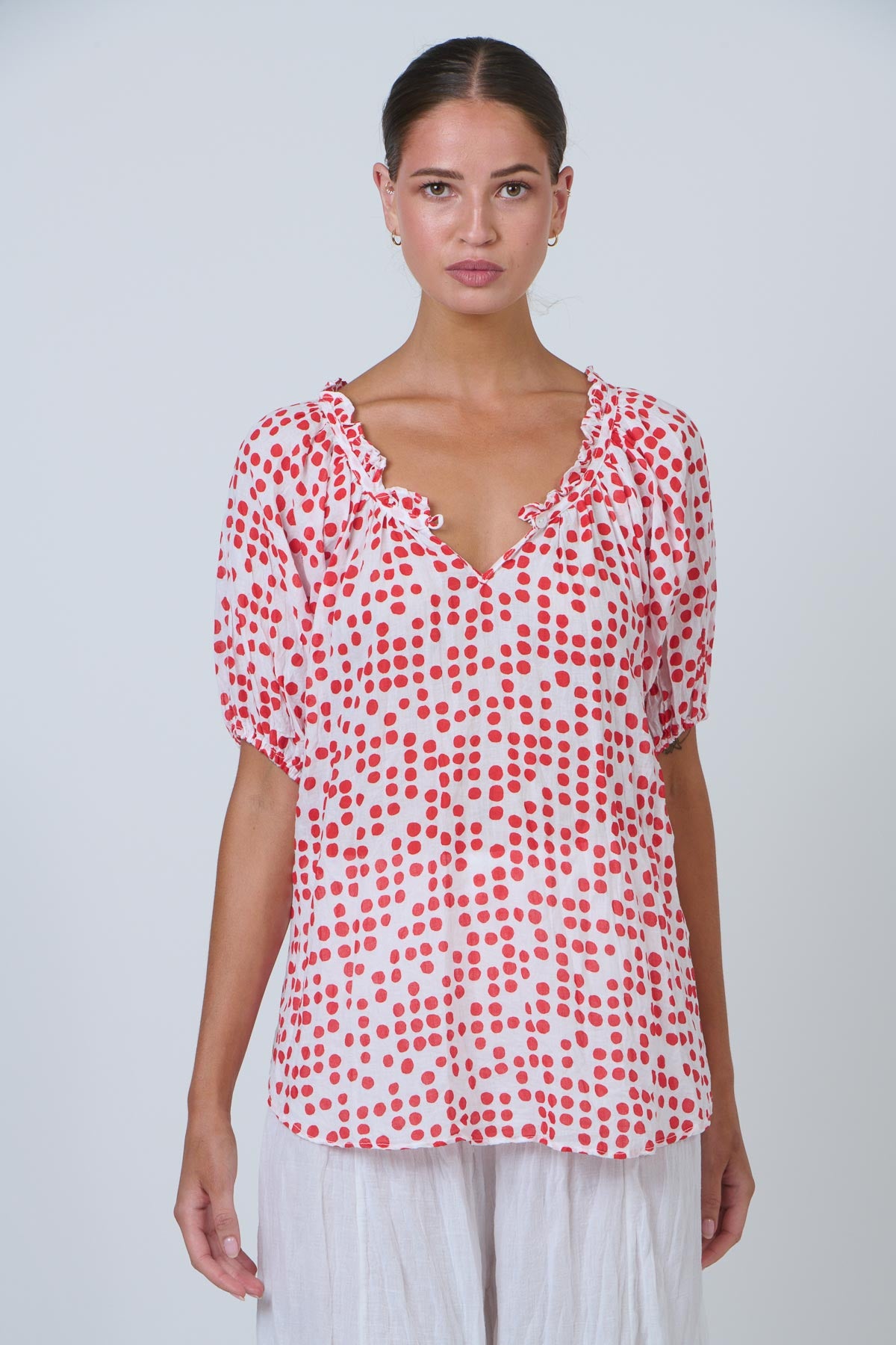 Relaxed Ruffle Detail Top