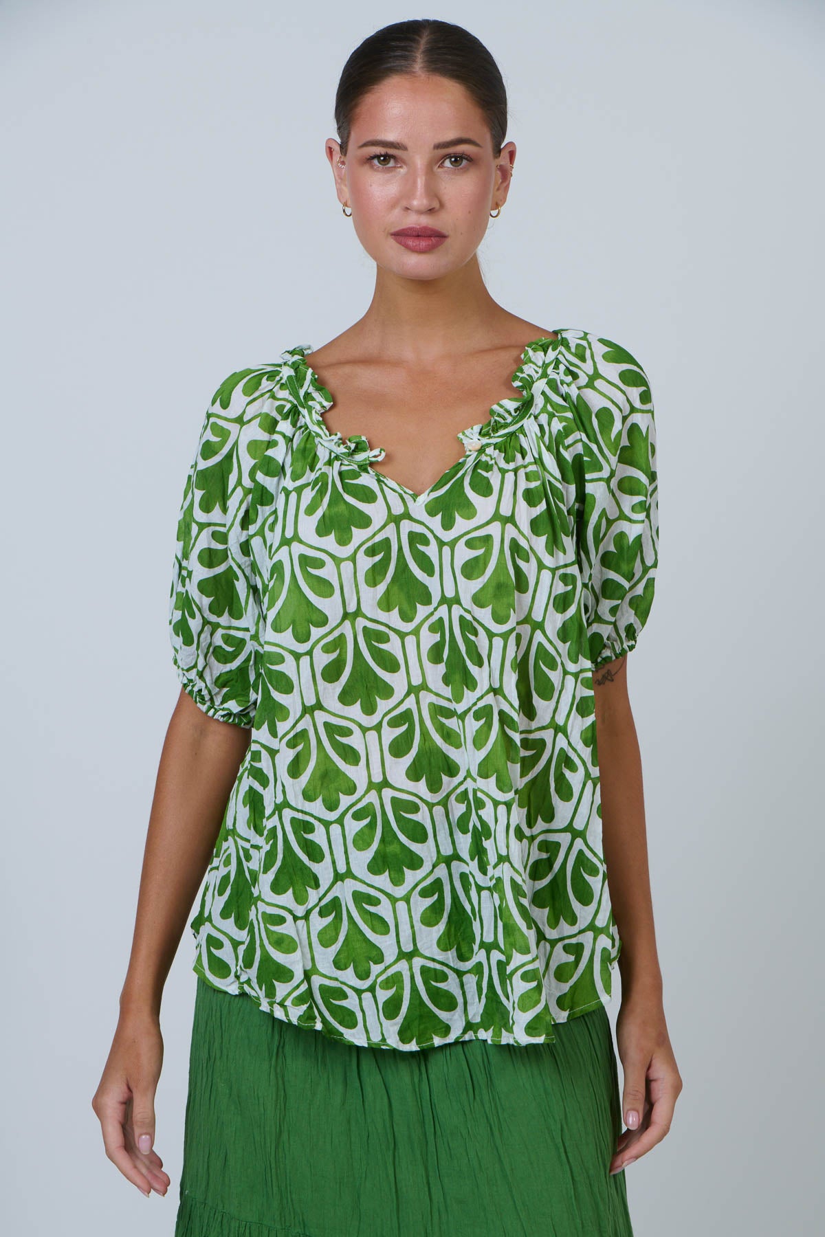 Relaxed Ruffle Detail Top