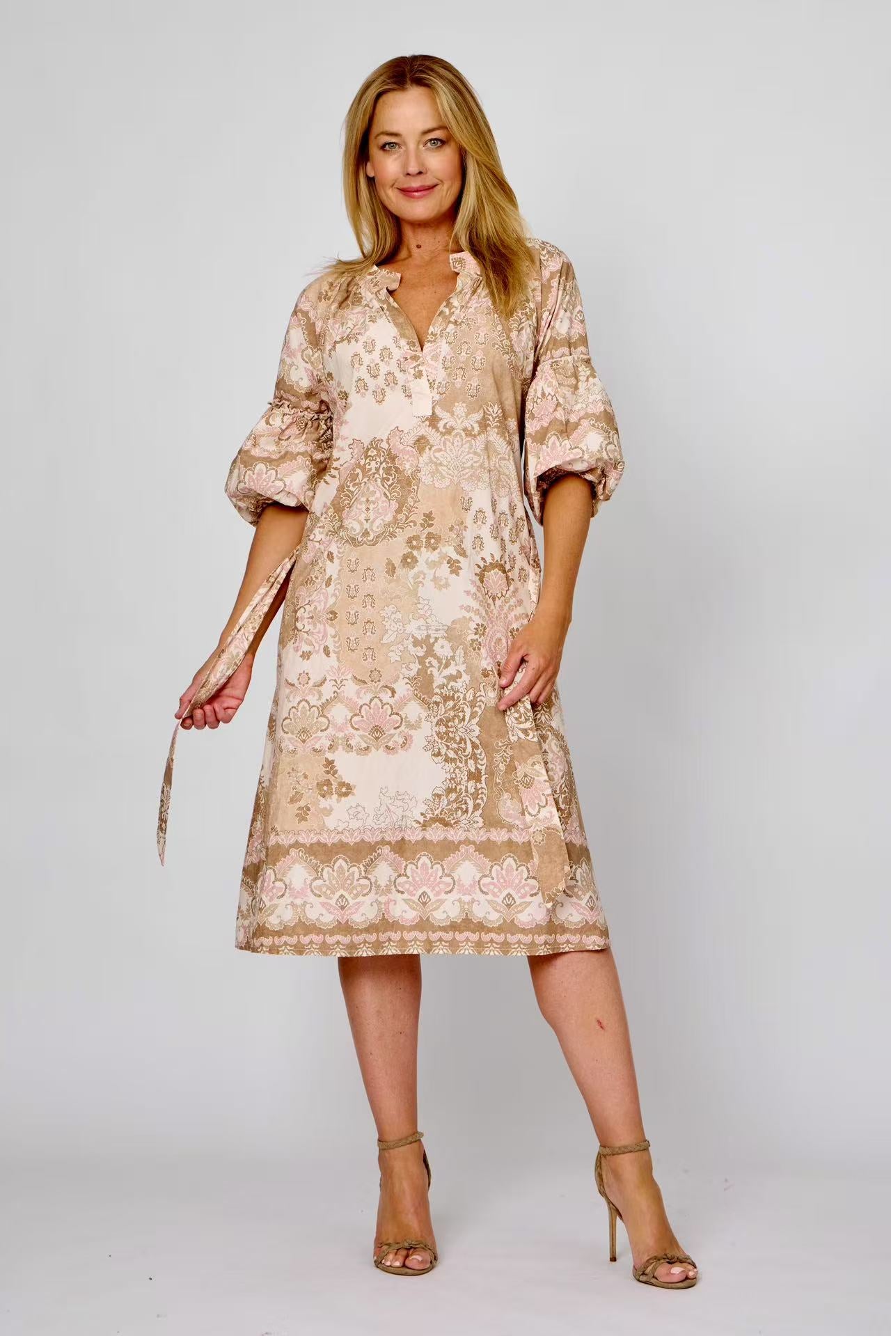 Cotton Puff Sleeve Dress