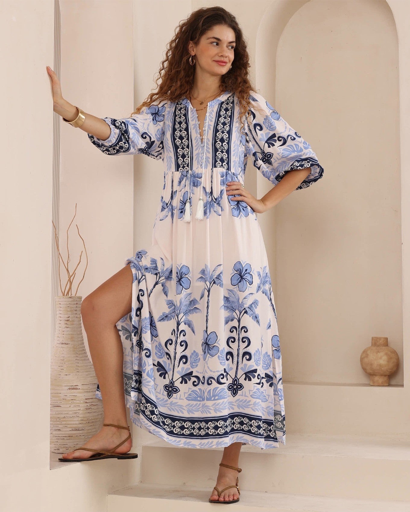 Azure Palm Resort Dress