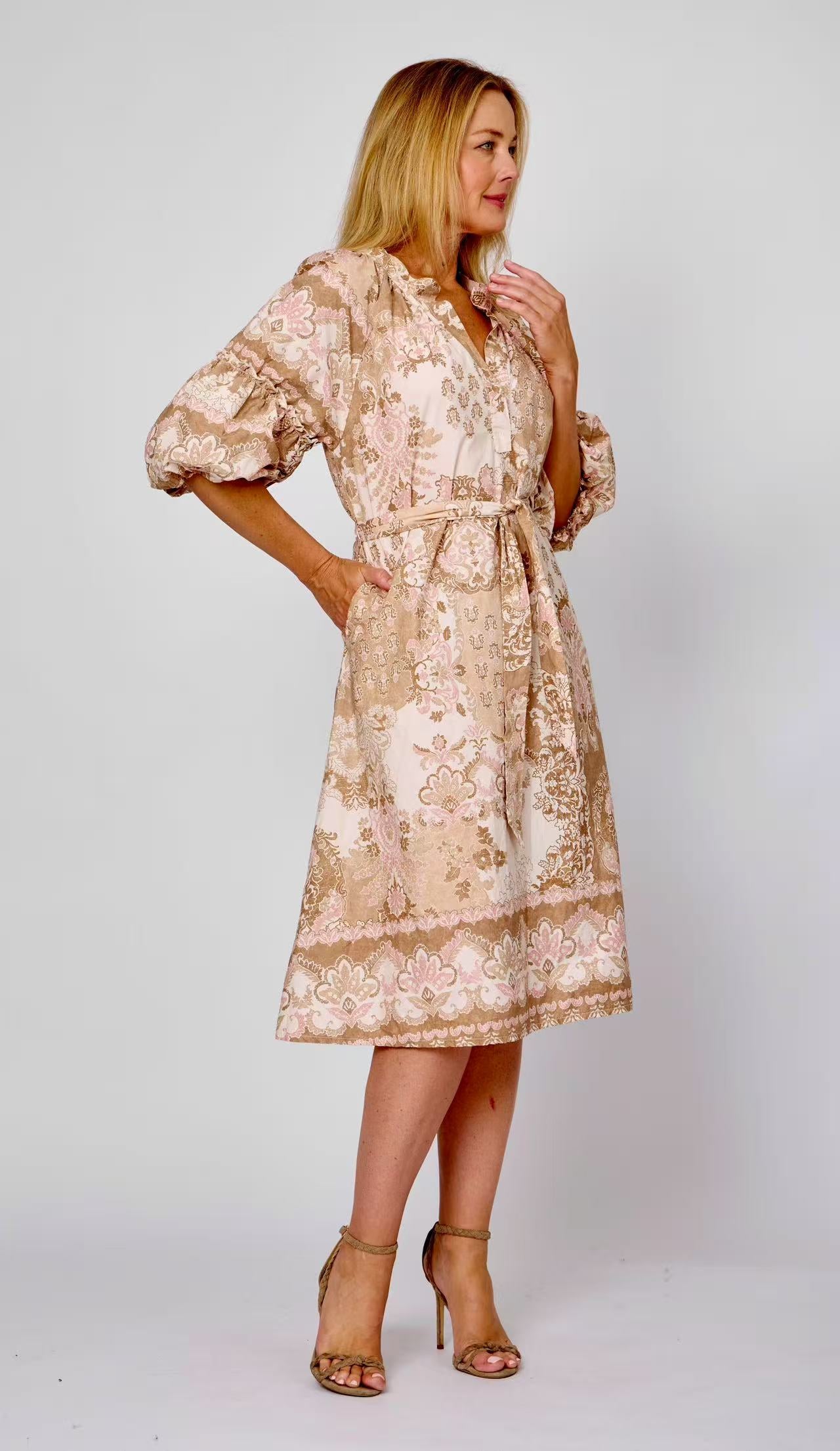 Cotton Puff Sleeve Dress