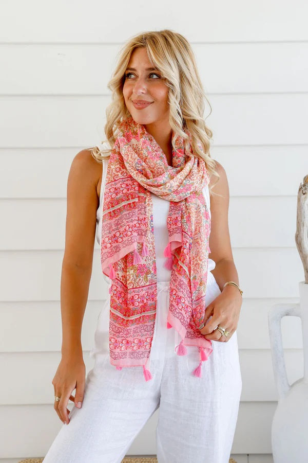 Fine Paisley Print Scarf