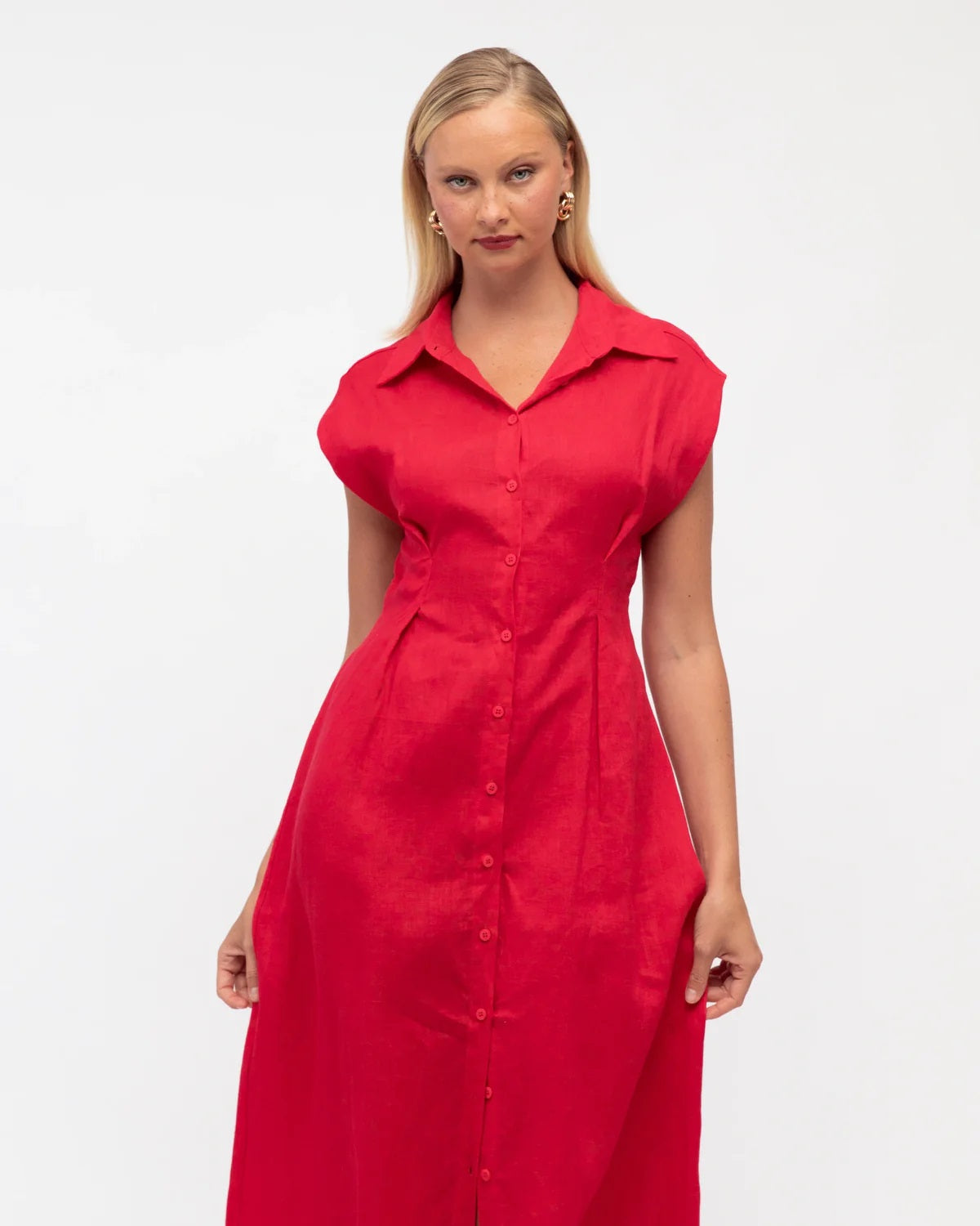 Collared Midi Shirt Dress