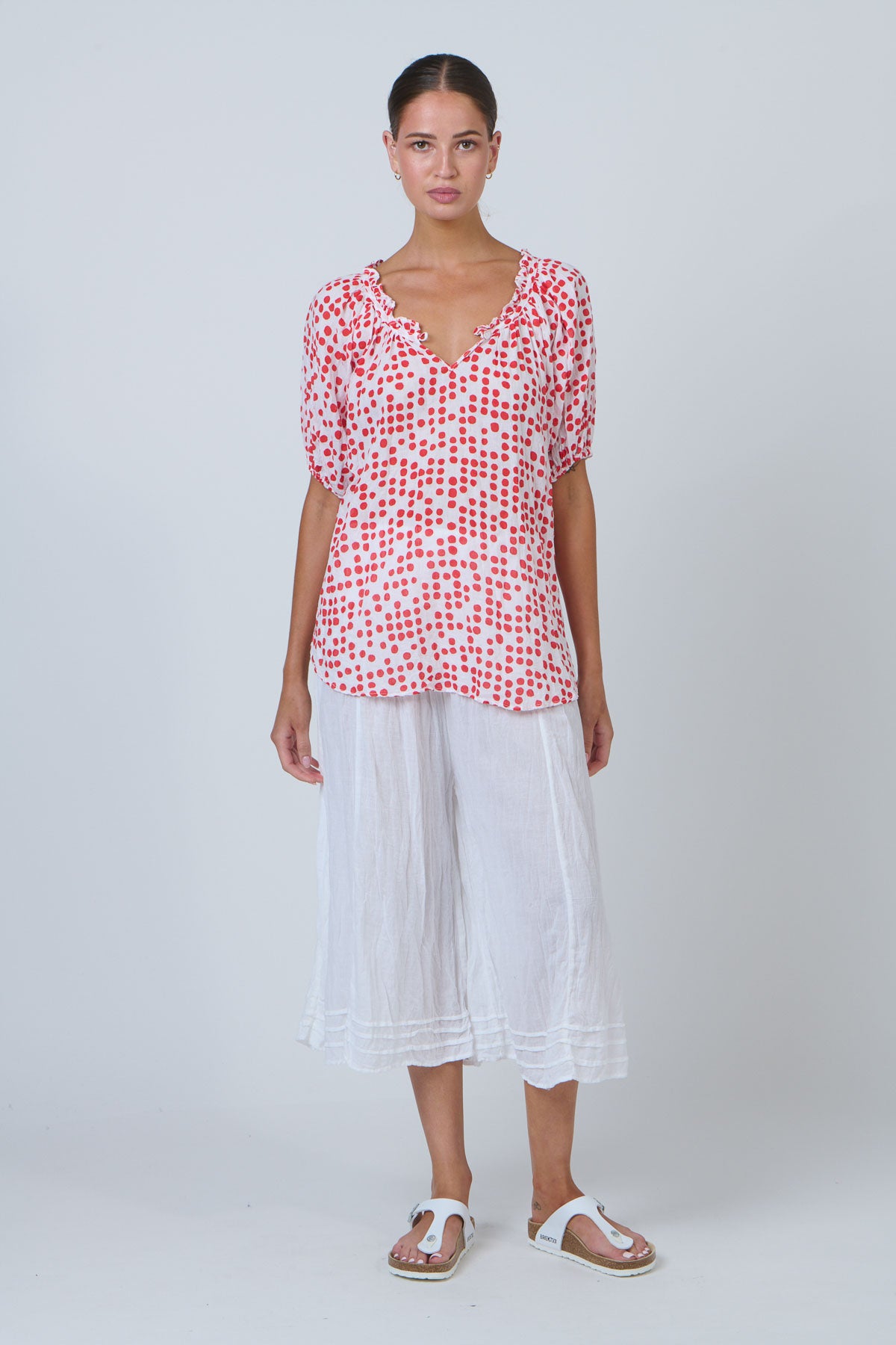 Relaxed Ruffle Detail Top