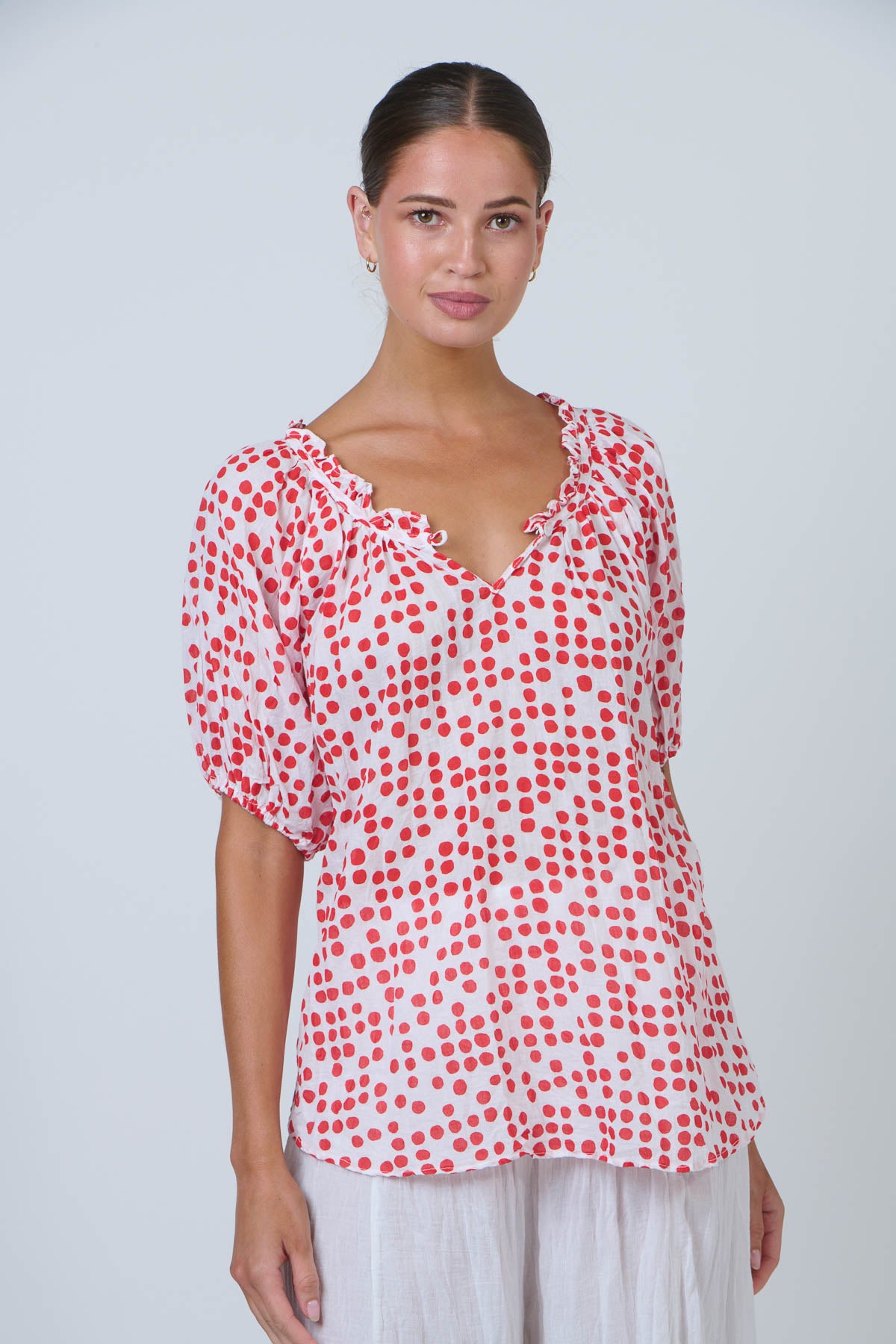 Relaxed Ruffle Detail Top