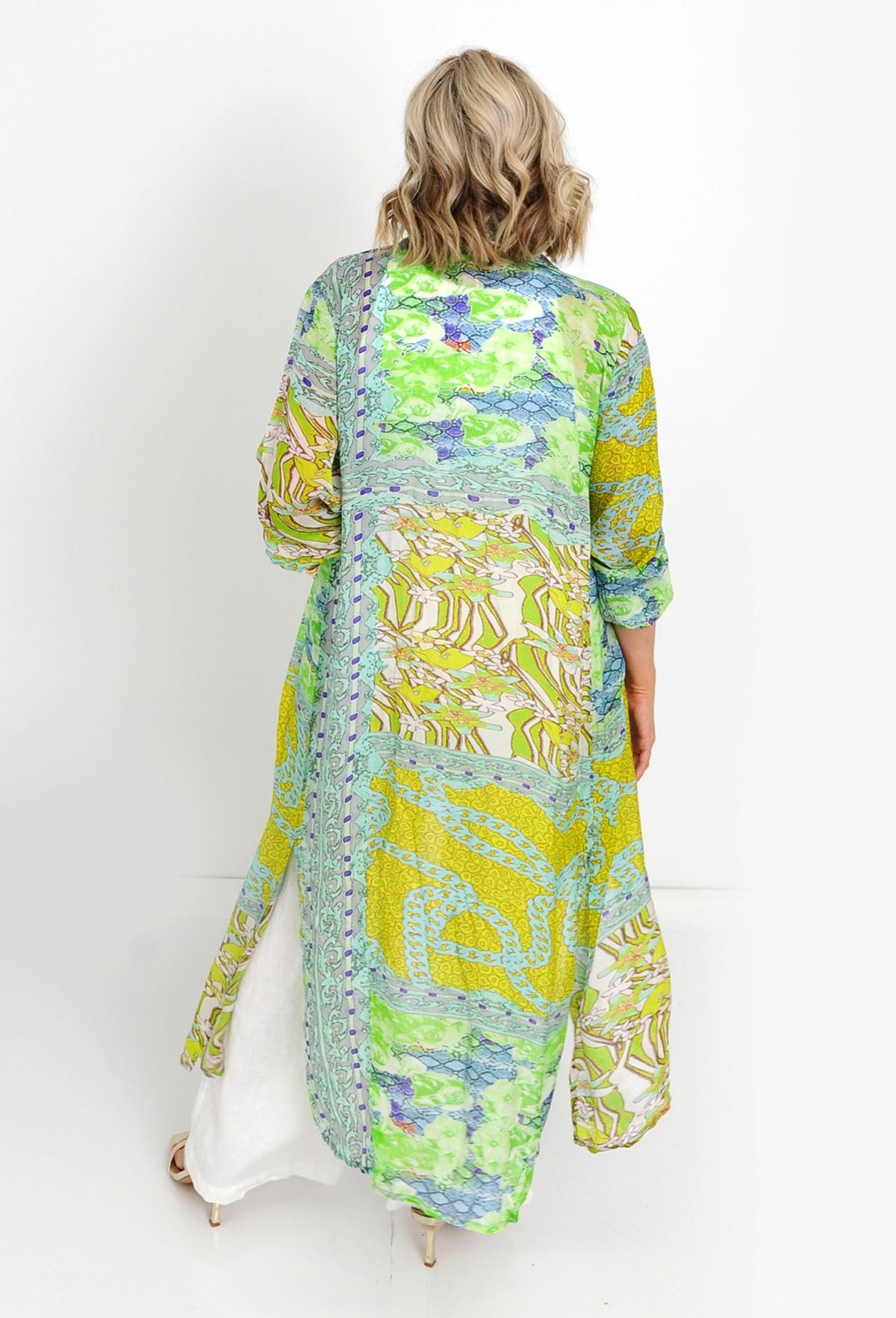 Sage Silk Shirt Dress