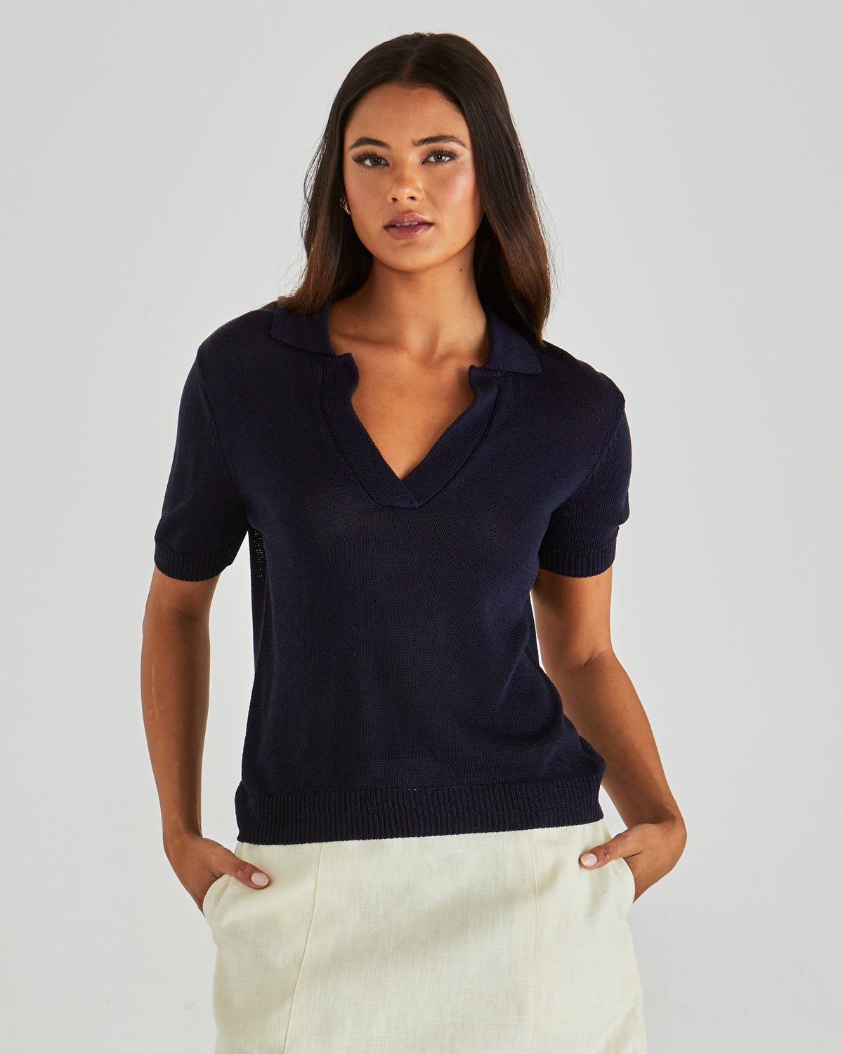 Abbie Knit Polo Top
