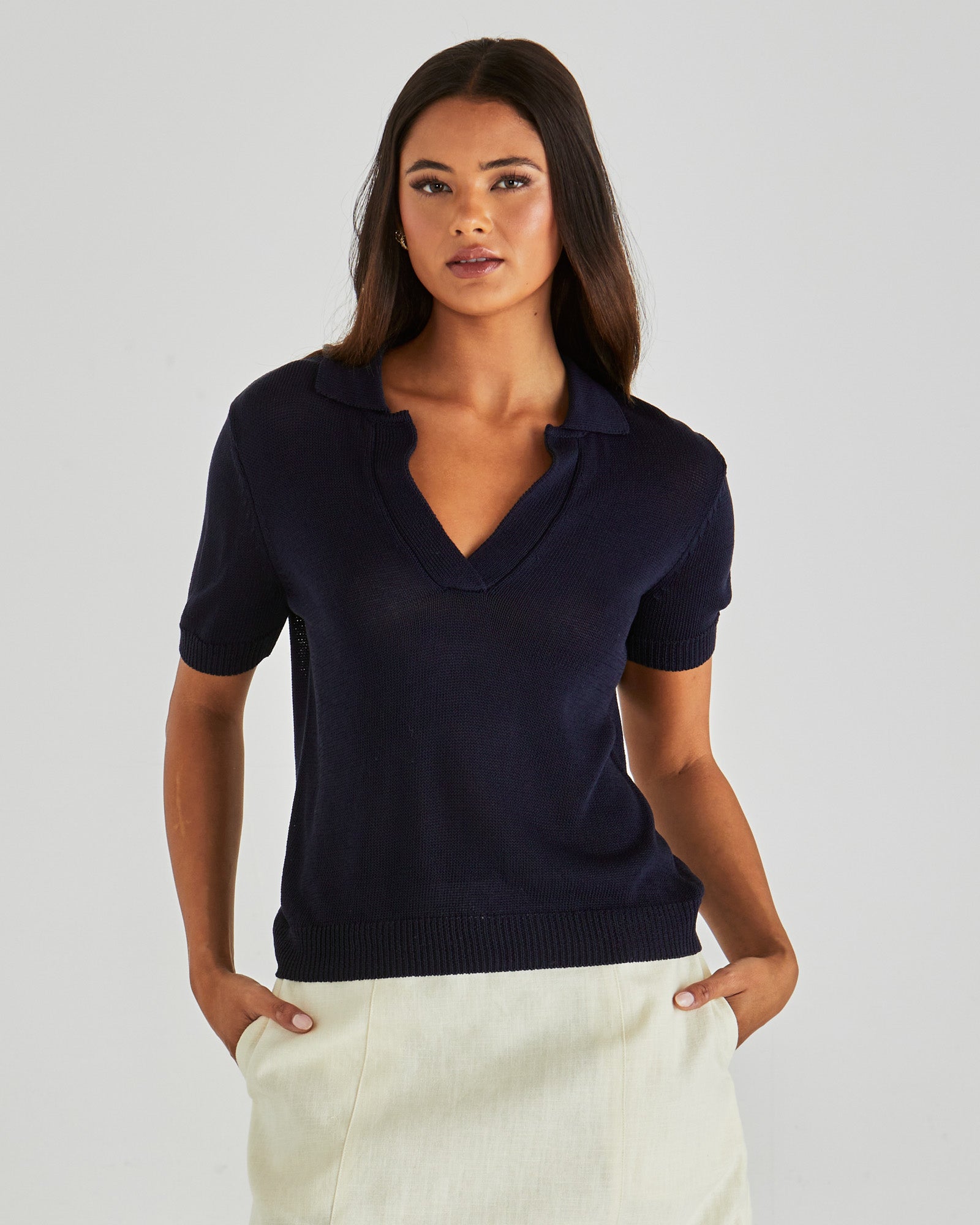 Abbie Knit Polo Top