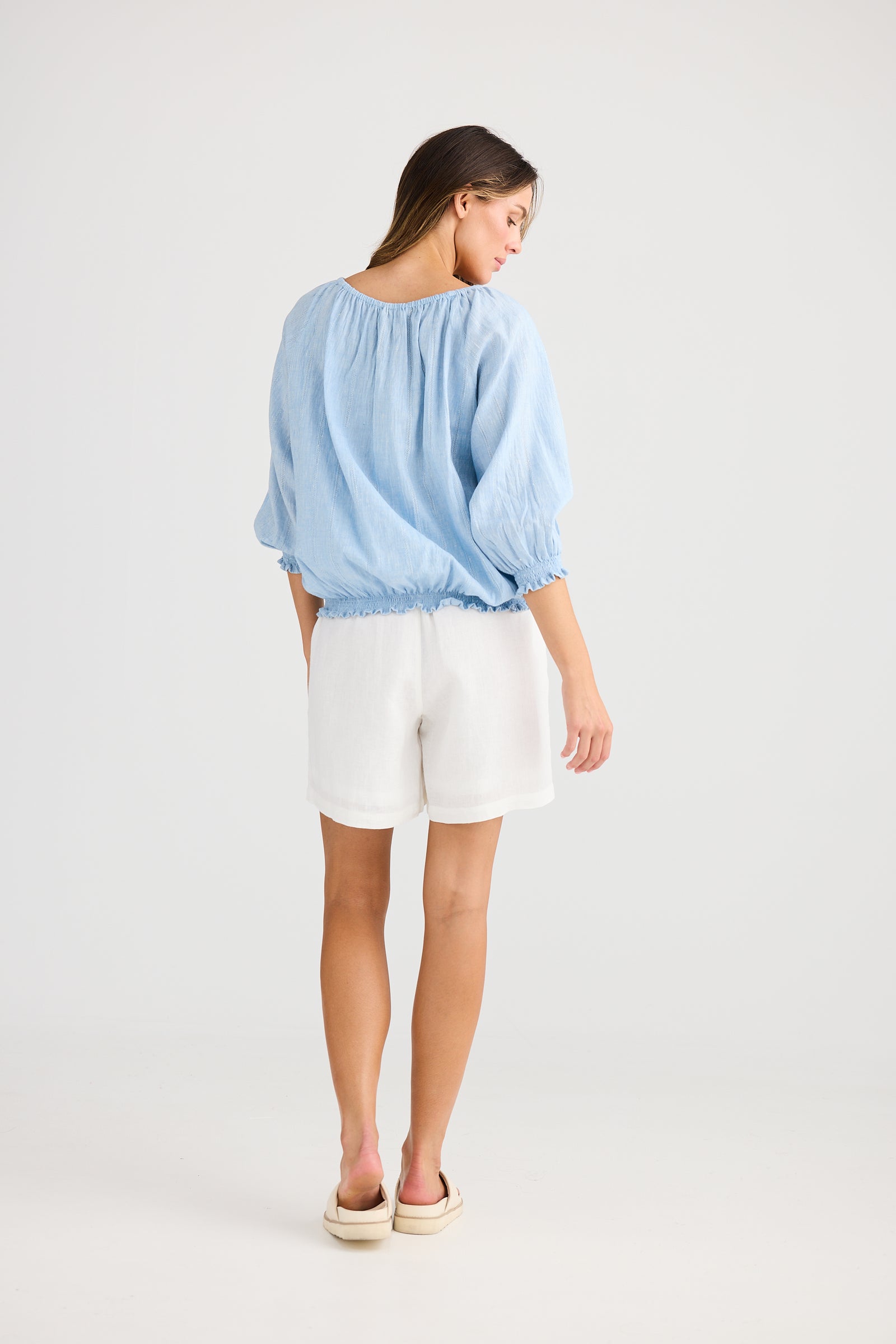 Seaside Top - Blue Self Stripe