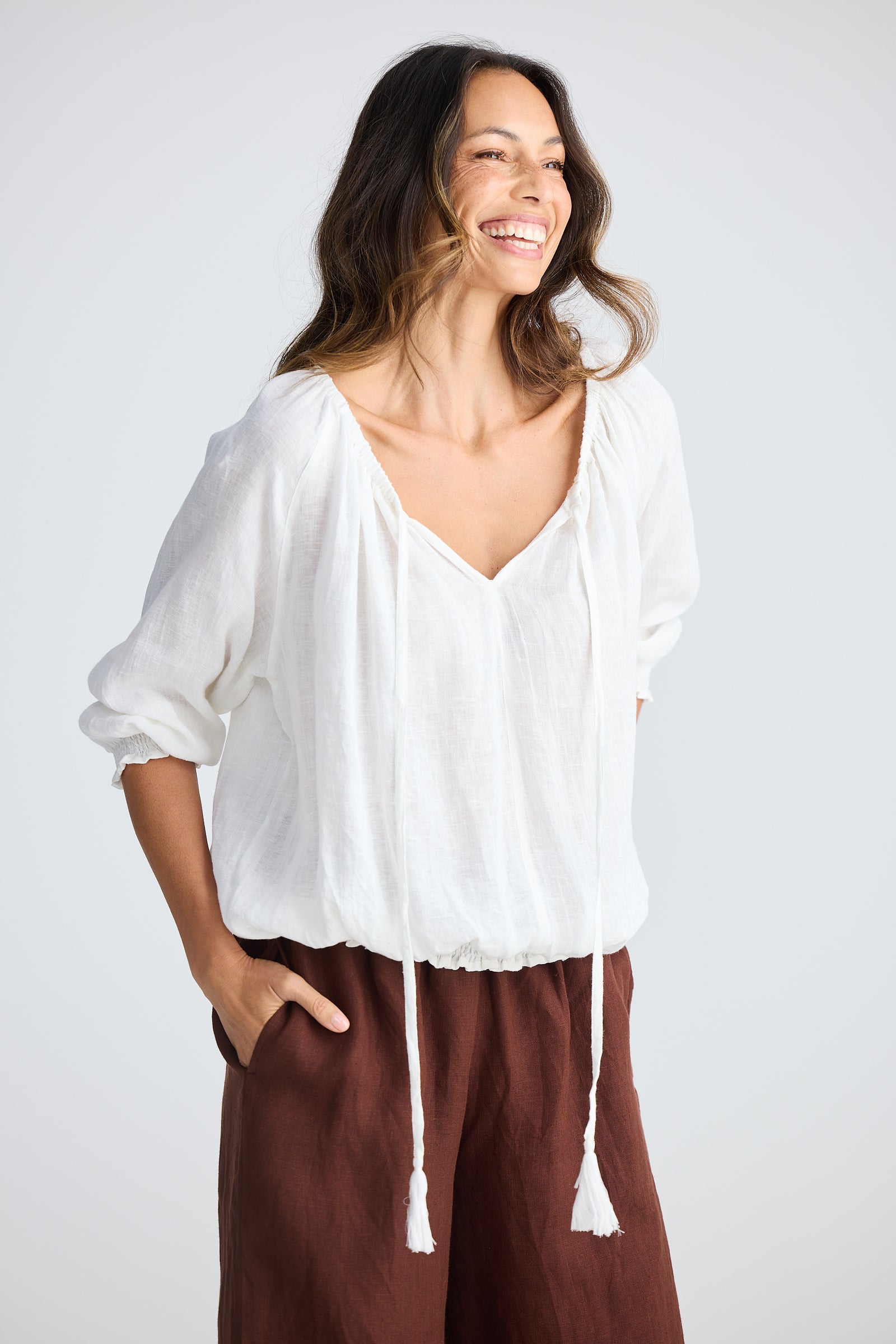 Seaside Top - Linen Gauze