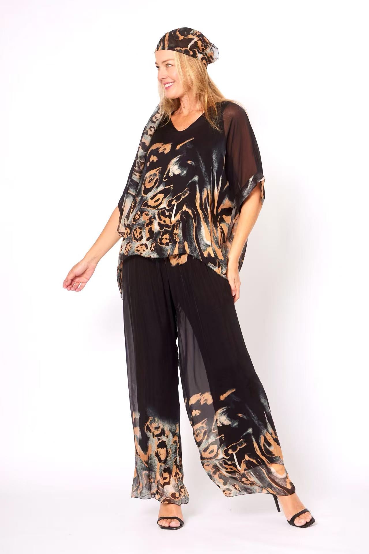 Leopard Print Scarf Top