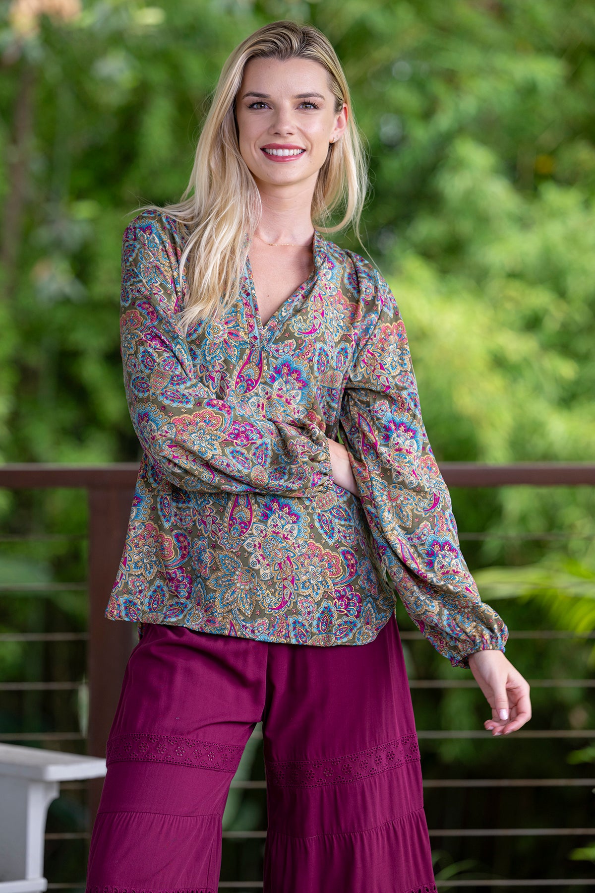 Olive Long Sleeve Blouse