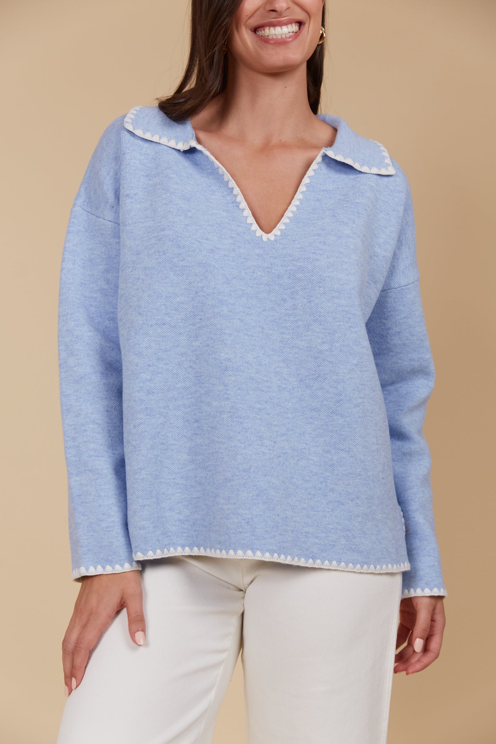 Athena Contrast Stitch Jumper
