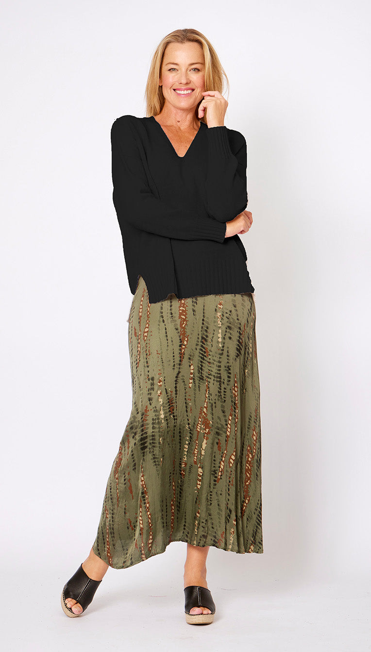 Snake Skin Print Bias Skirt