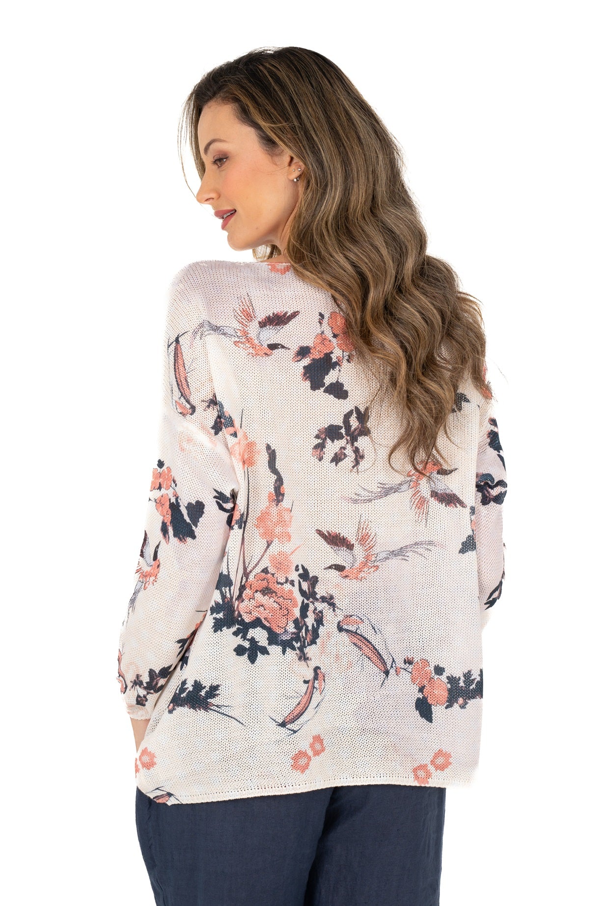 Spring Bird Knit Top