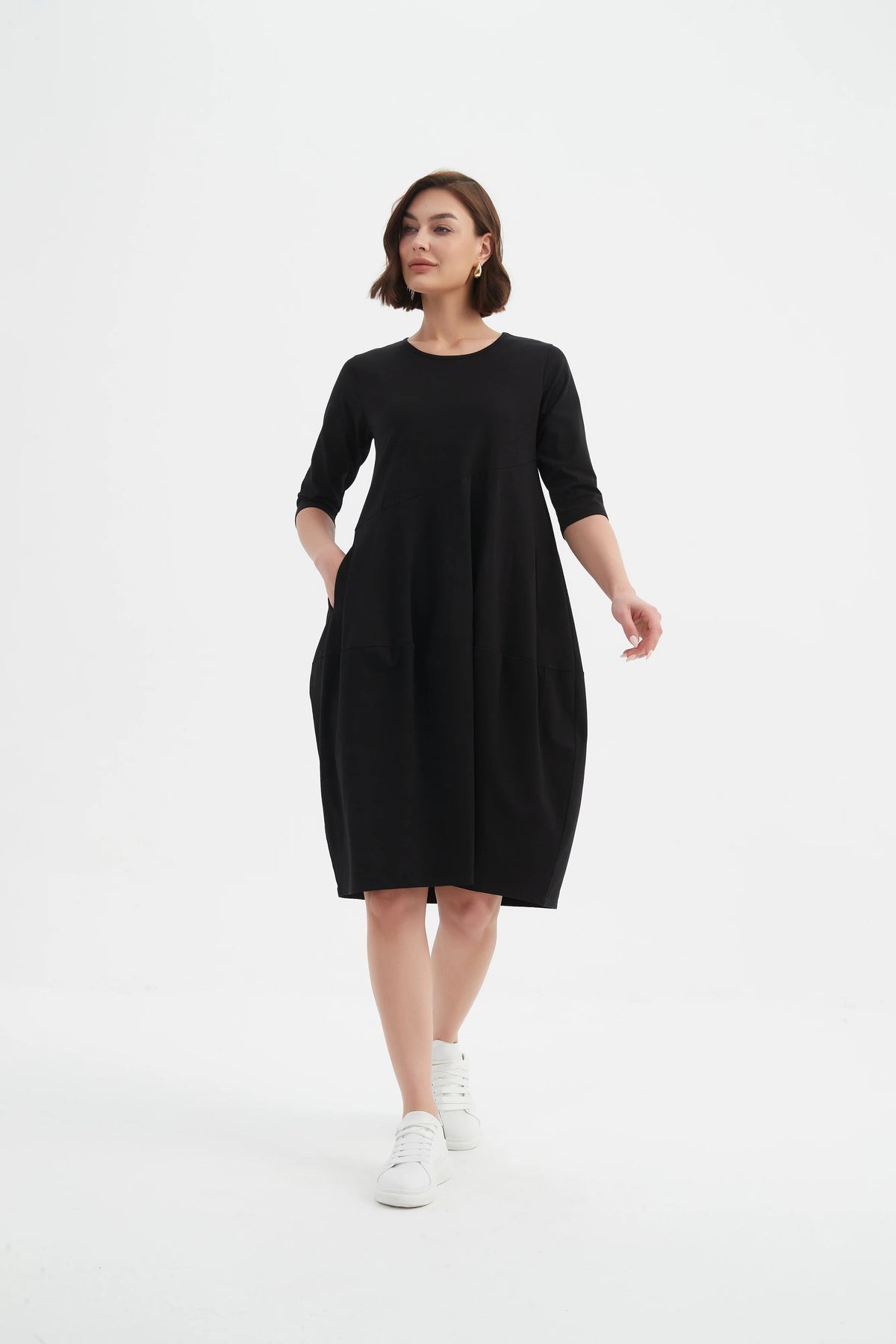 Diagonal Seam Winter Dress