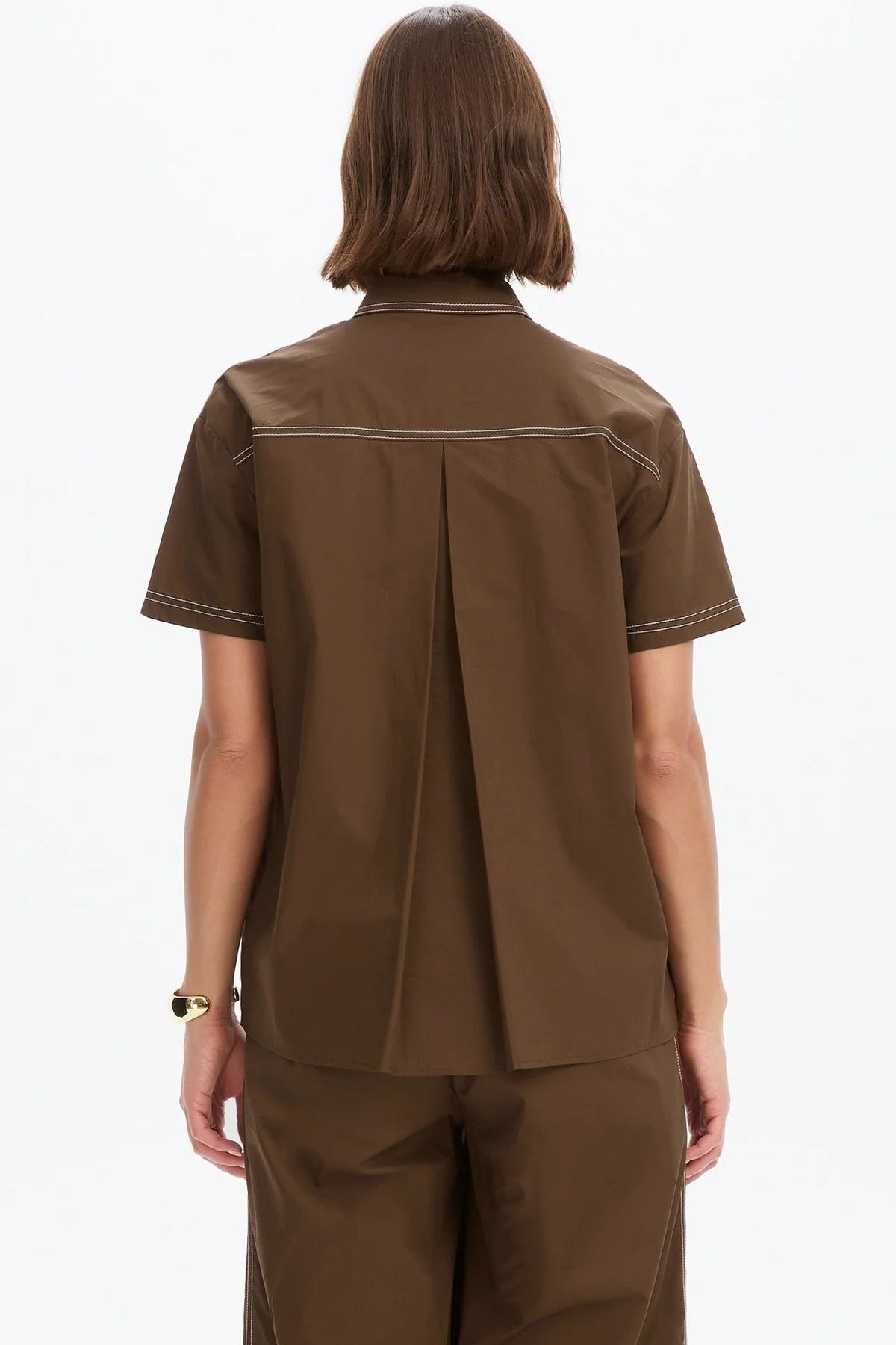 Pleated Contrast Shirt