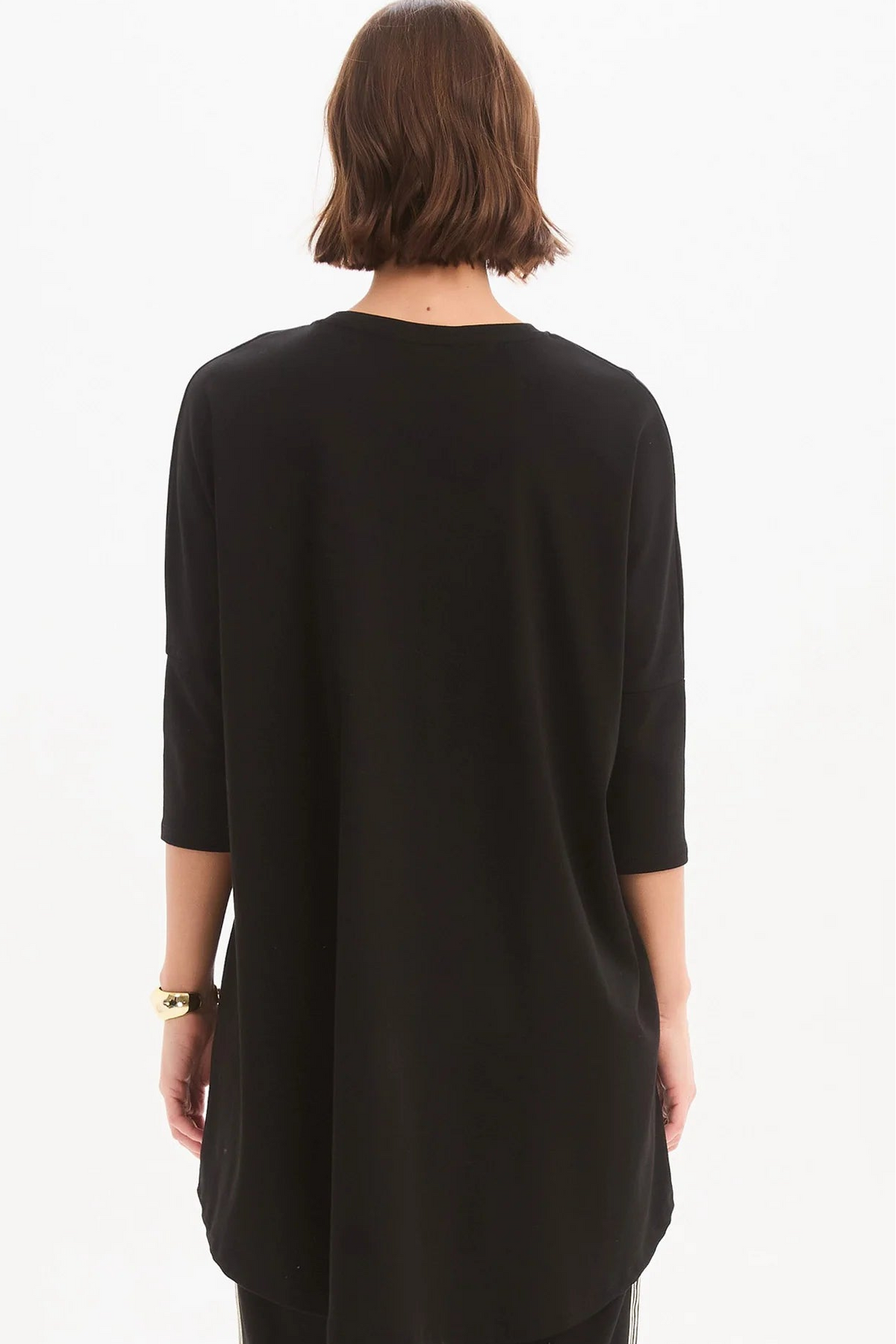 Stripe Front 3/4 Sleeve Tee