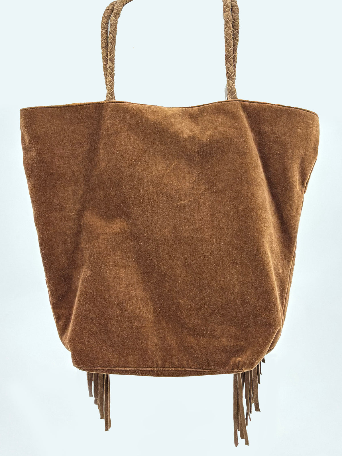 Velvet Suede Embroidered Bucket Bag