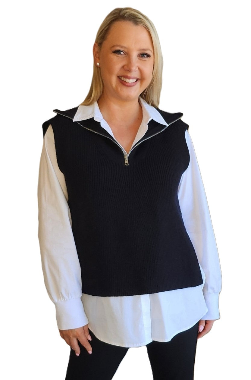 Tribeca Side Button Knit Vest