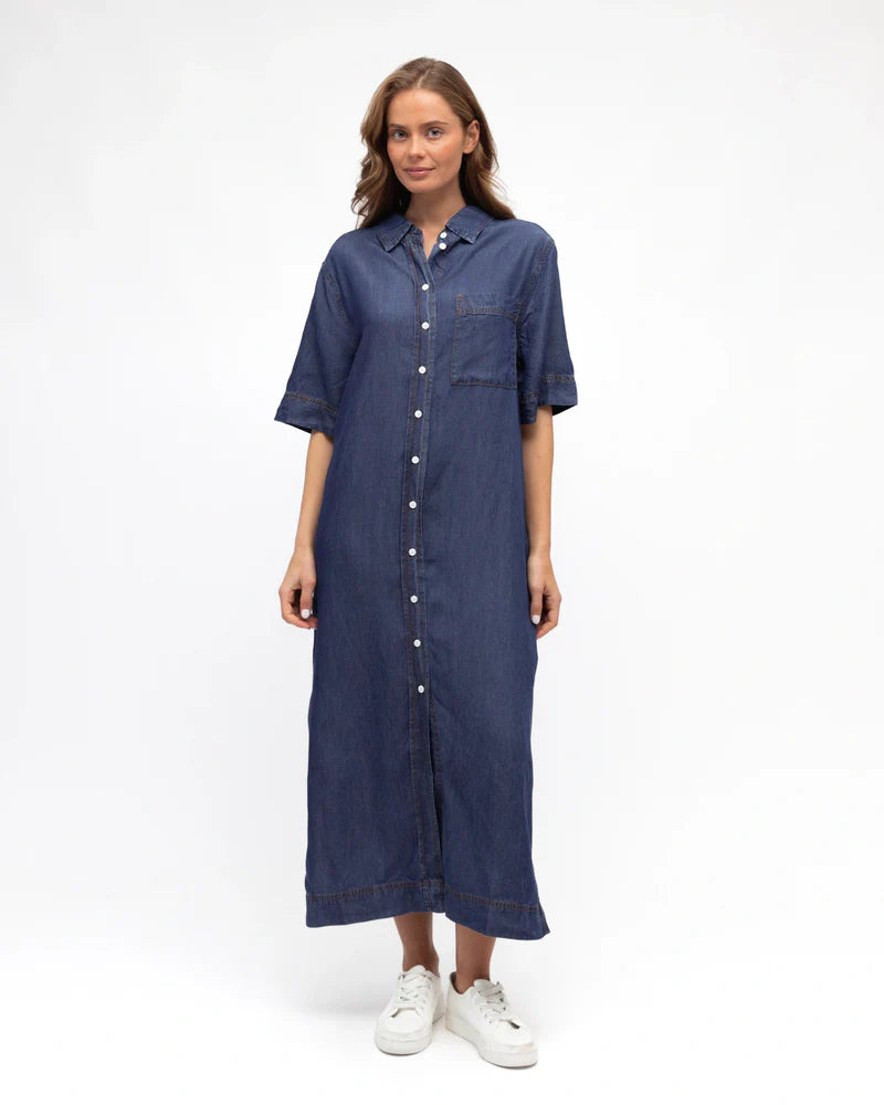Urban Mirage Shirt Dress in Dark Denim Blue by Label of Love - Kindred Spirit - Kindred Spirit Boutique & Gift Urban Mirage Shirt Dress in Dark Denim Blue by Label of Love - Kindred Spirit - Kindred Spirit Boutique & Gift
