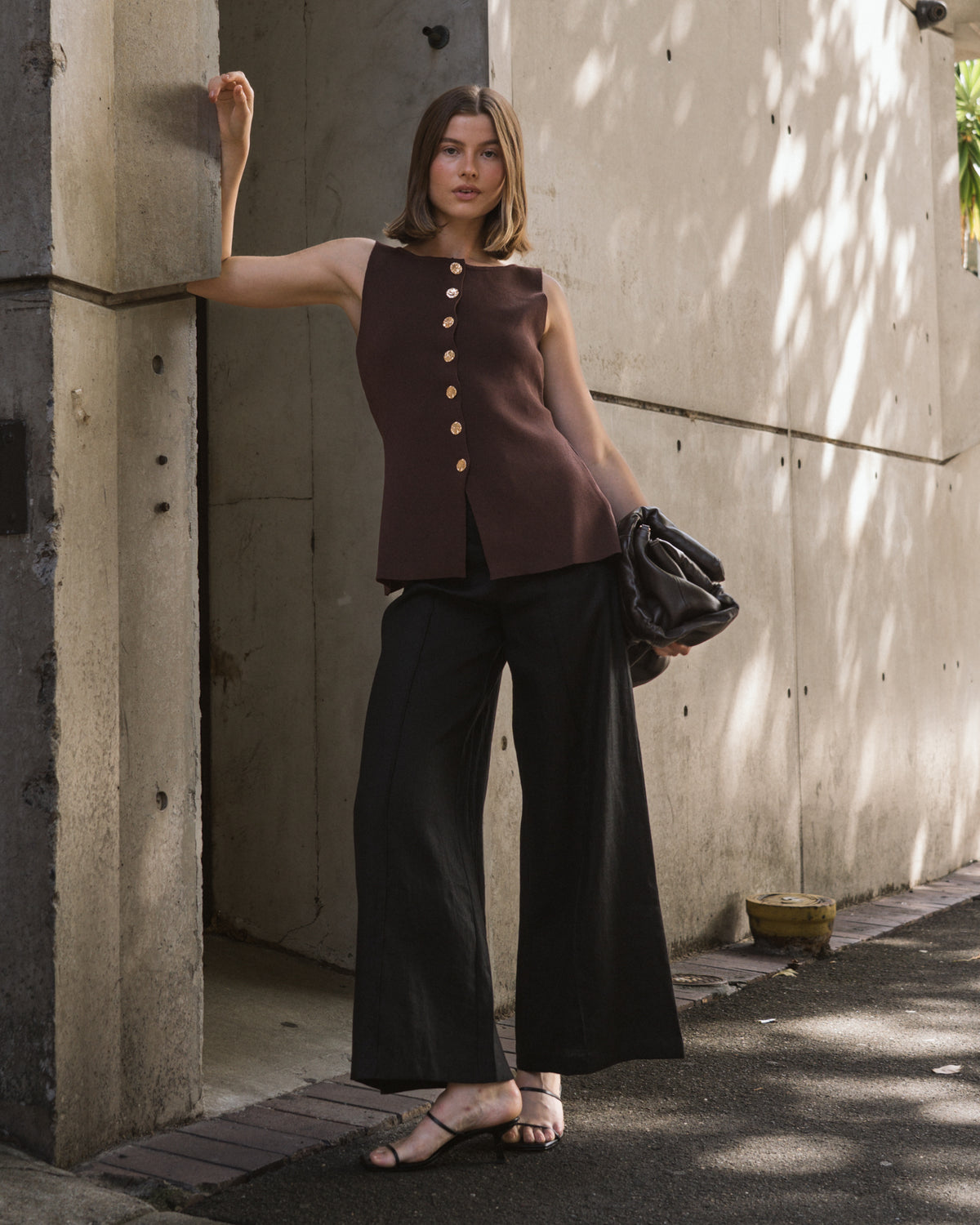 Camillia Front Seamed Linen Pants