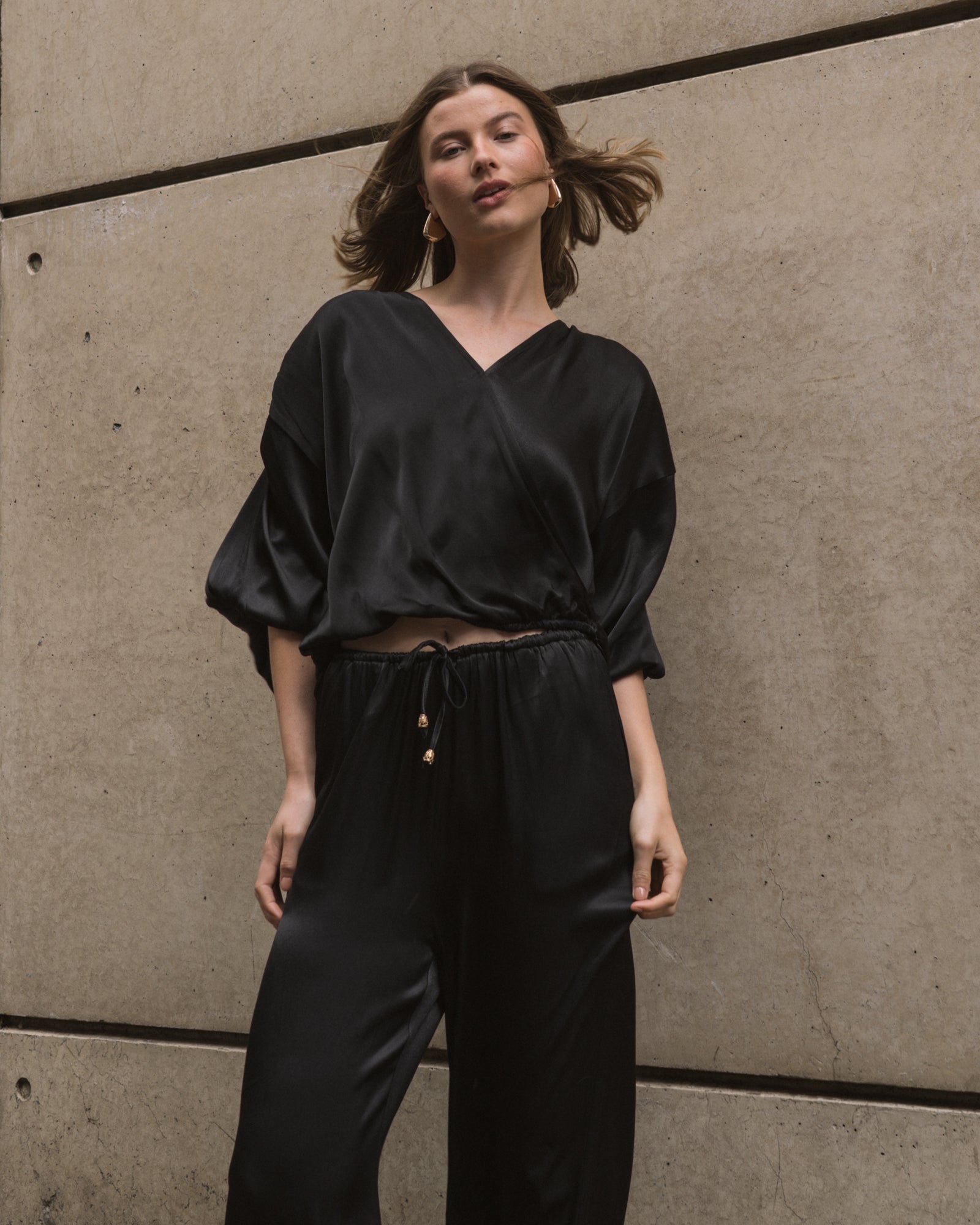 Hera Drape Satin Top