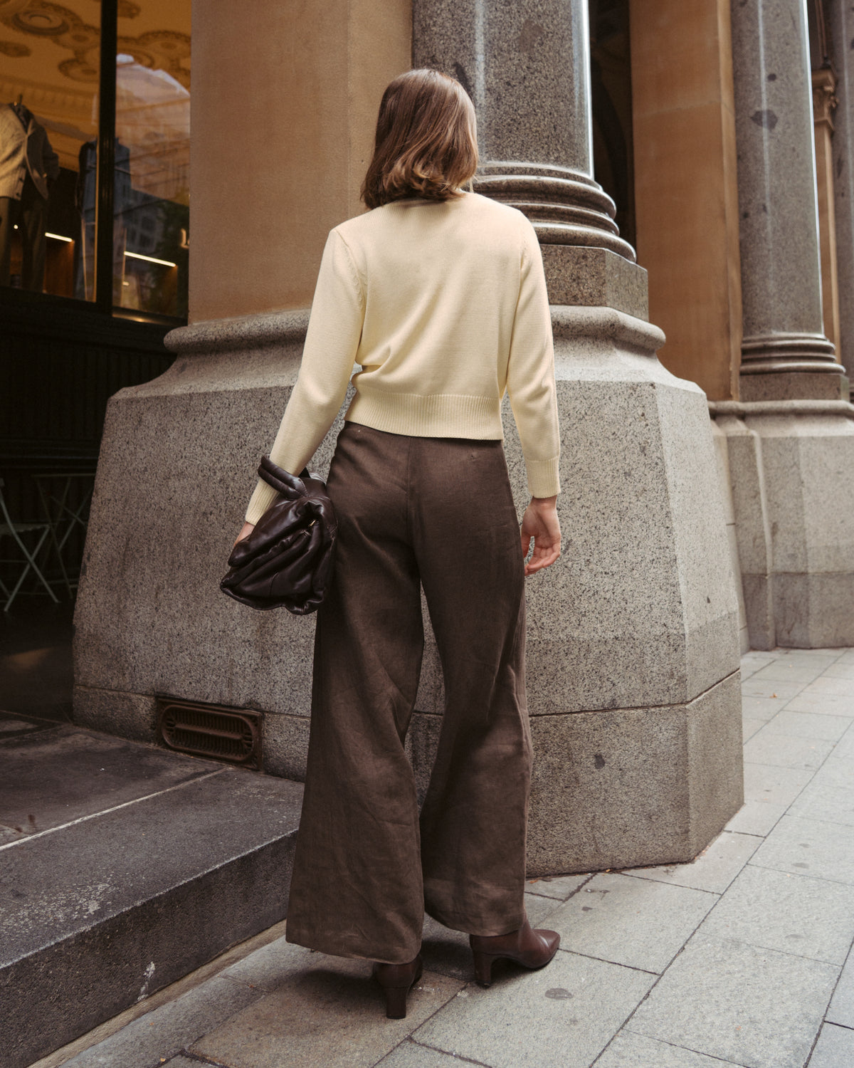 Camillia Front Seamed Linen Pants