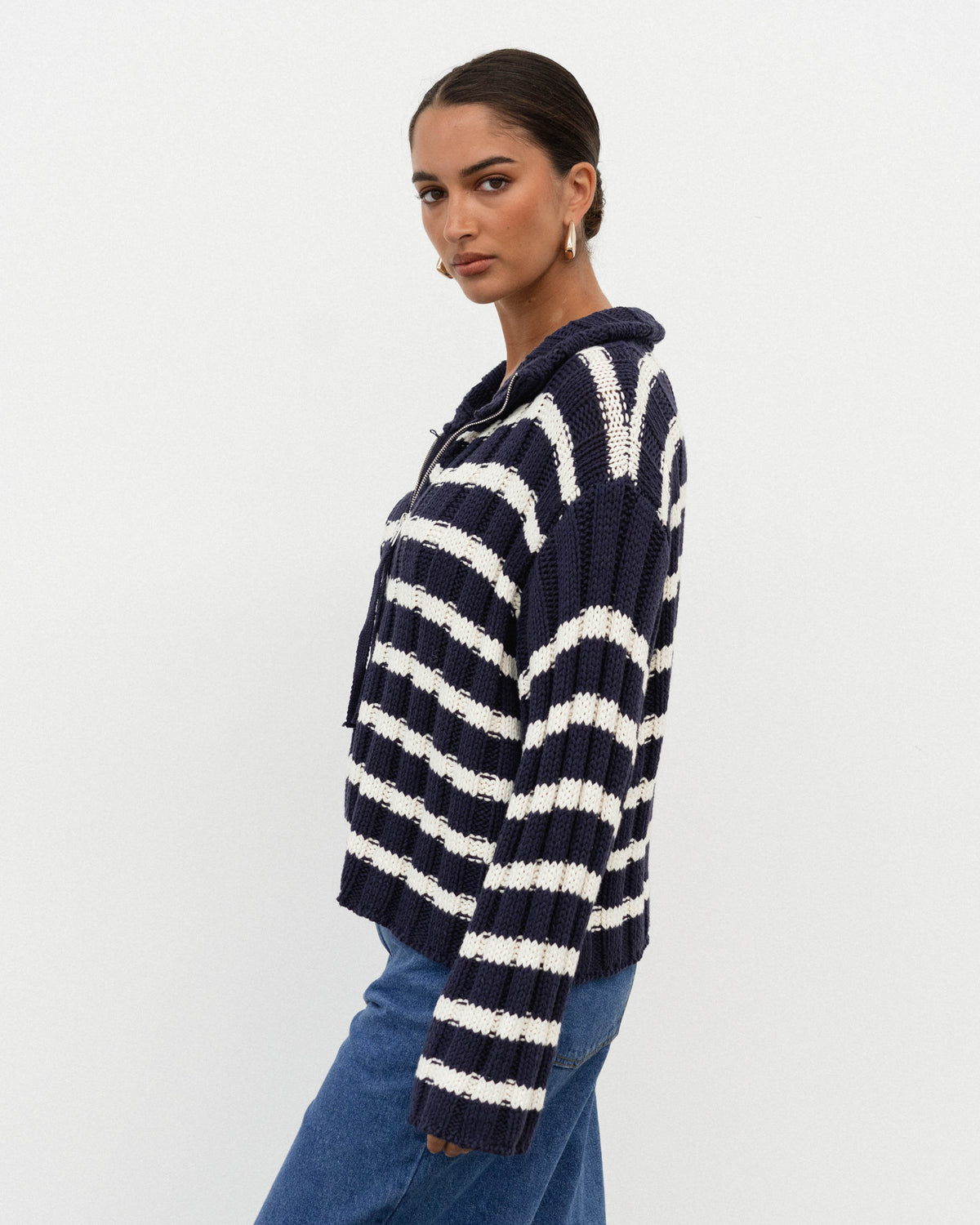 Eska Stripe Knit Bomber Cardi