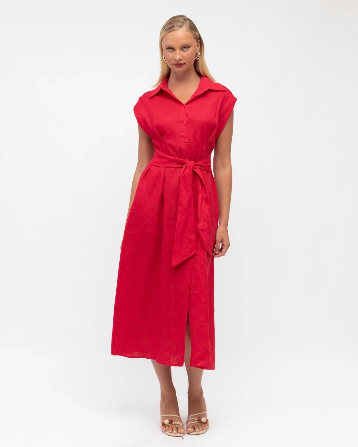 Collared Midi Shirt Dress