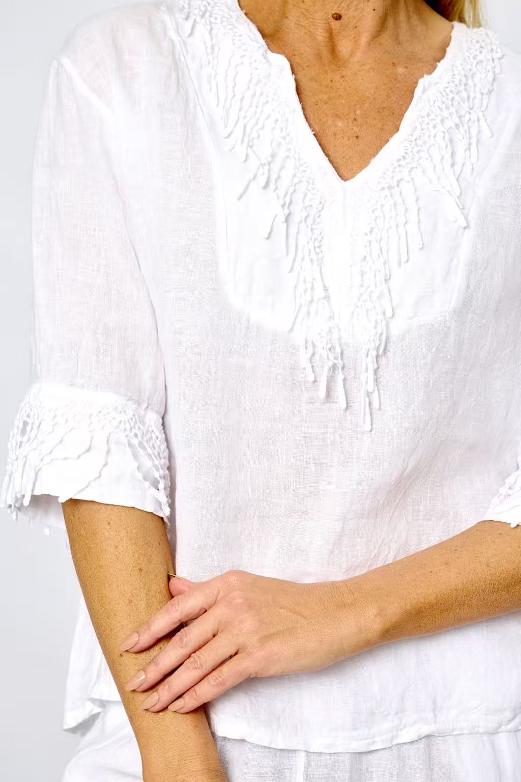 Lace Fringe Detail Top