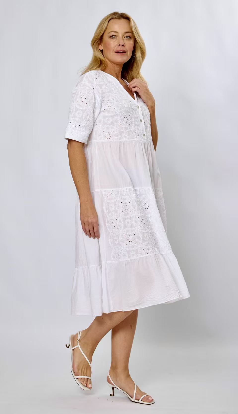 Broderie Anglaise Tiered Dress
