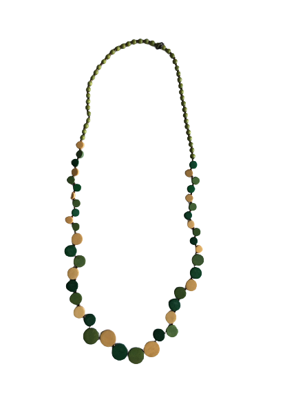 Wood Dots Long Necklace