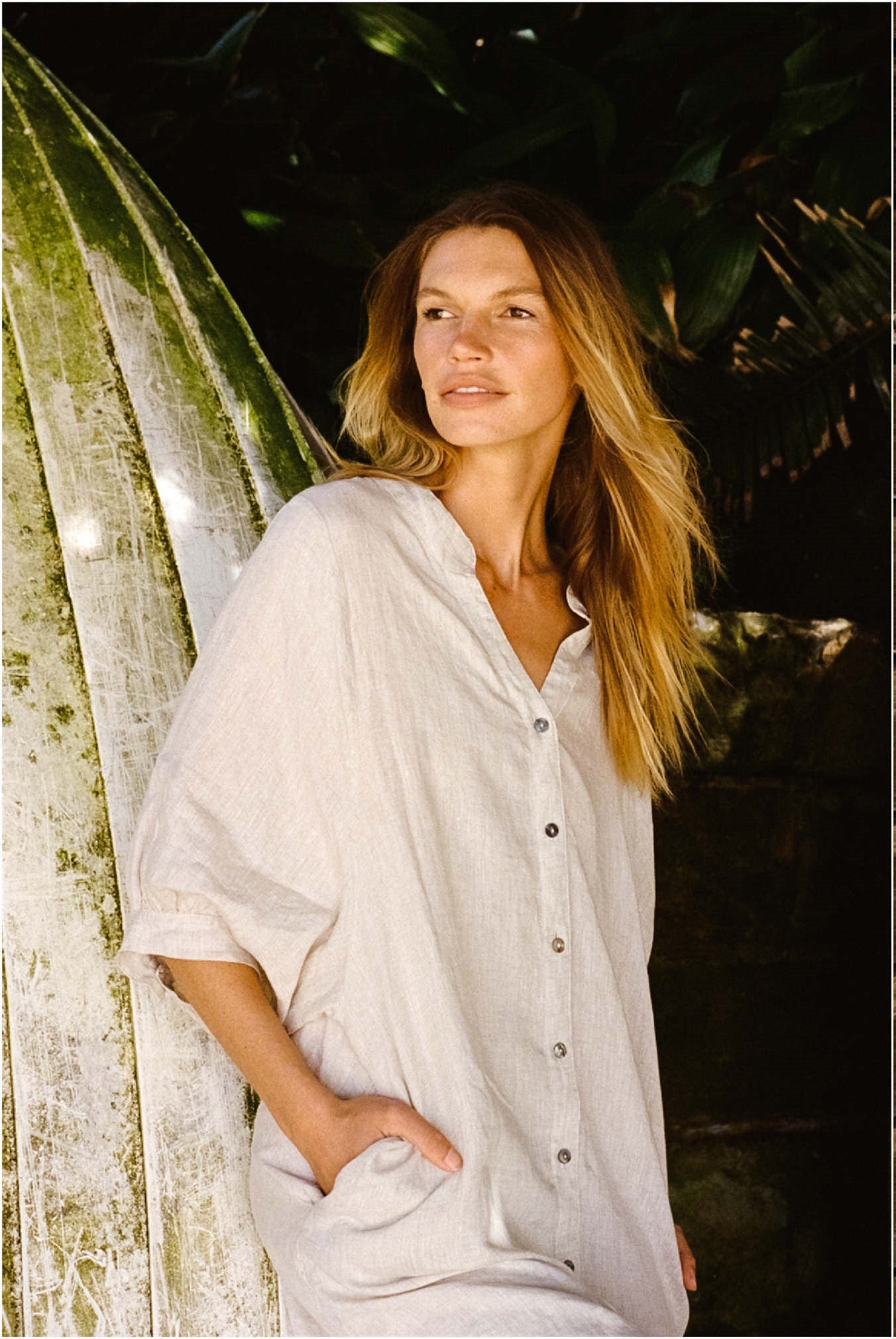 annya Annya Linen Shirt Dress in Navy, Moss, Khaki and Natural by Worthier - KSBG - Kindred Spirit Boutique & Gift