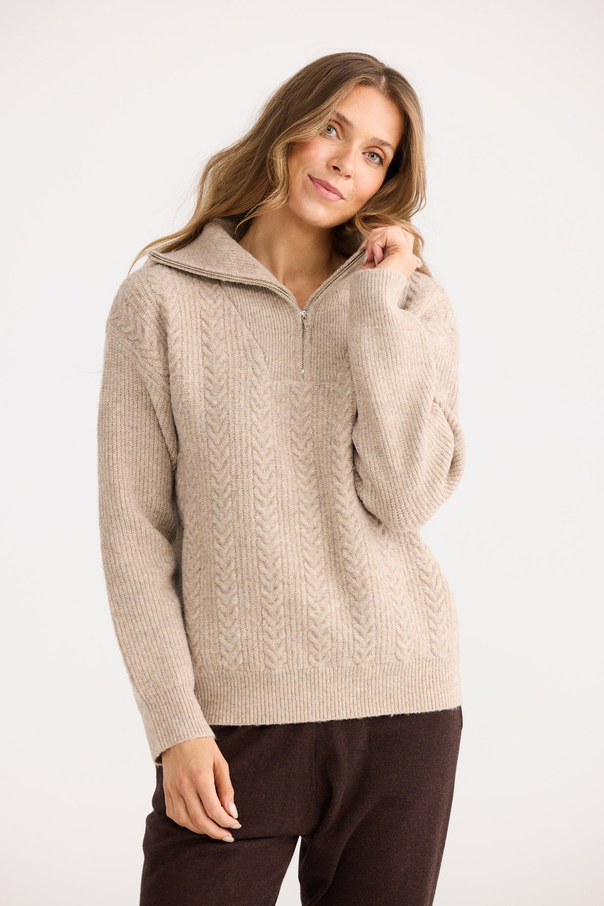 Quarter Zip Cable Knit